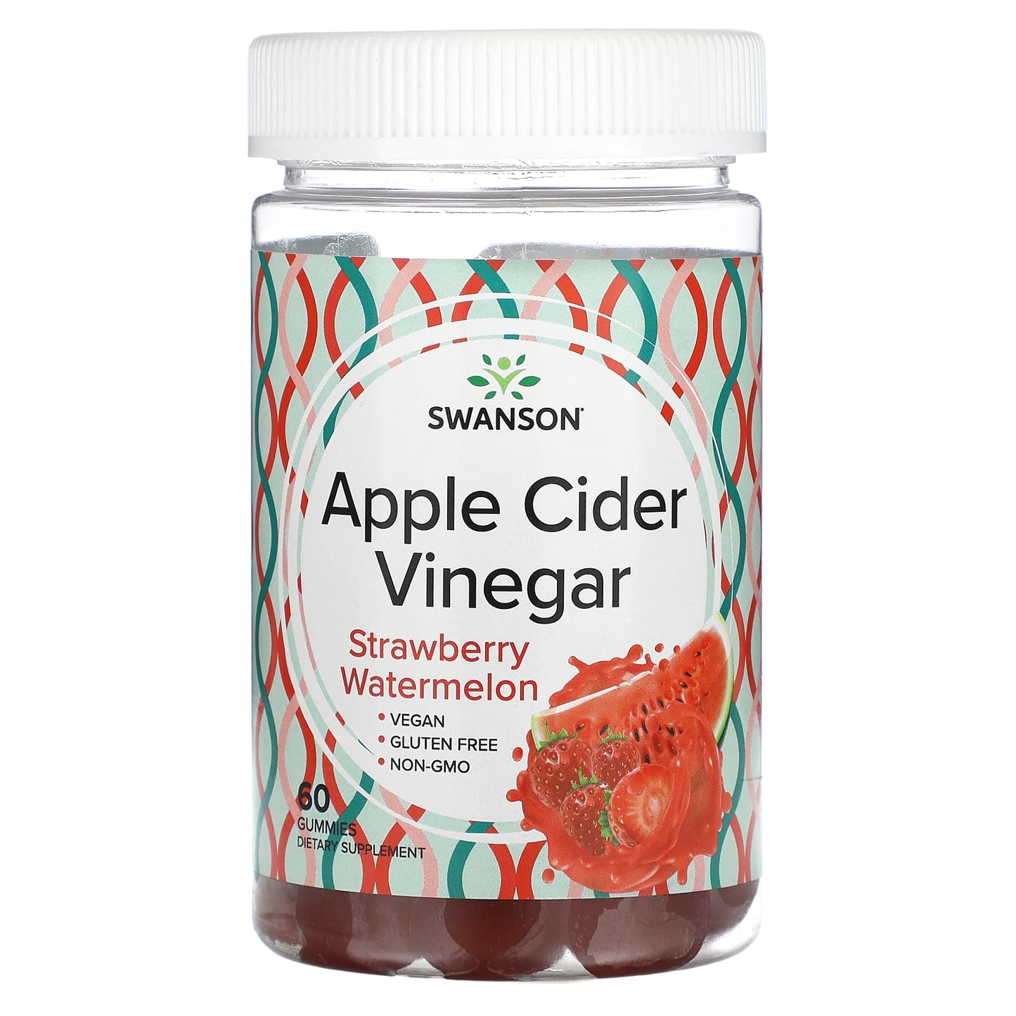 Swanson, Apple Cider Vinegar, Strawberry Watermelon, 60 Gummies - Image 1