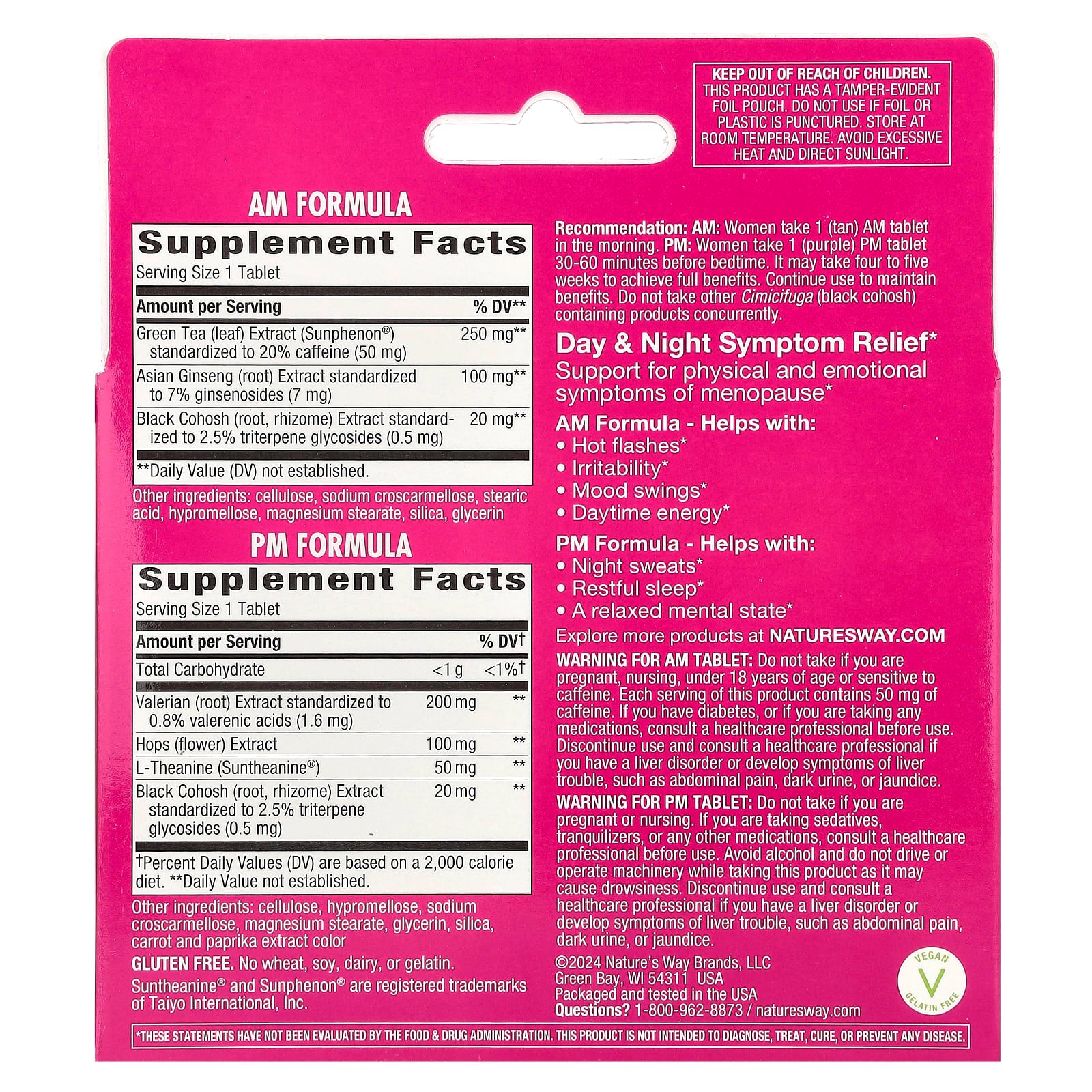 Nature's Way, AM/PM Menopause Formula™, 60 Tablets - Image 2