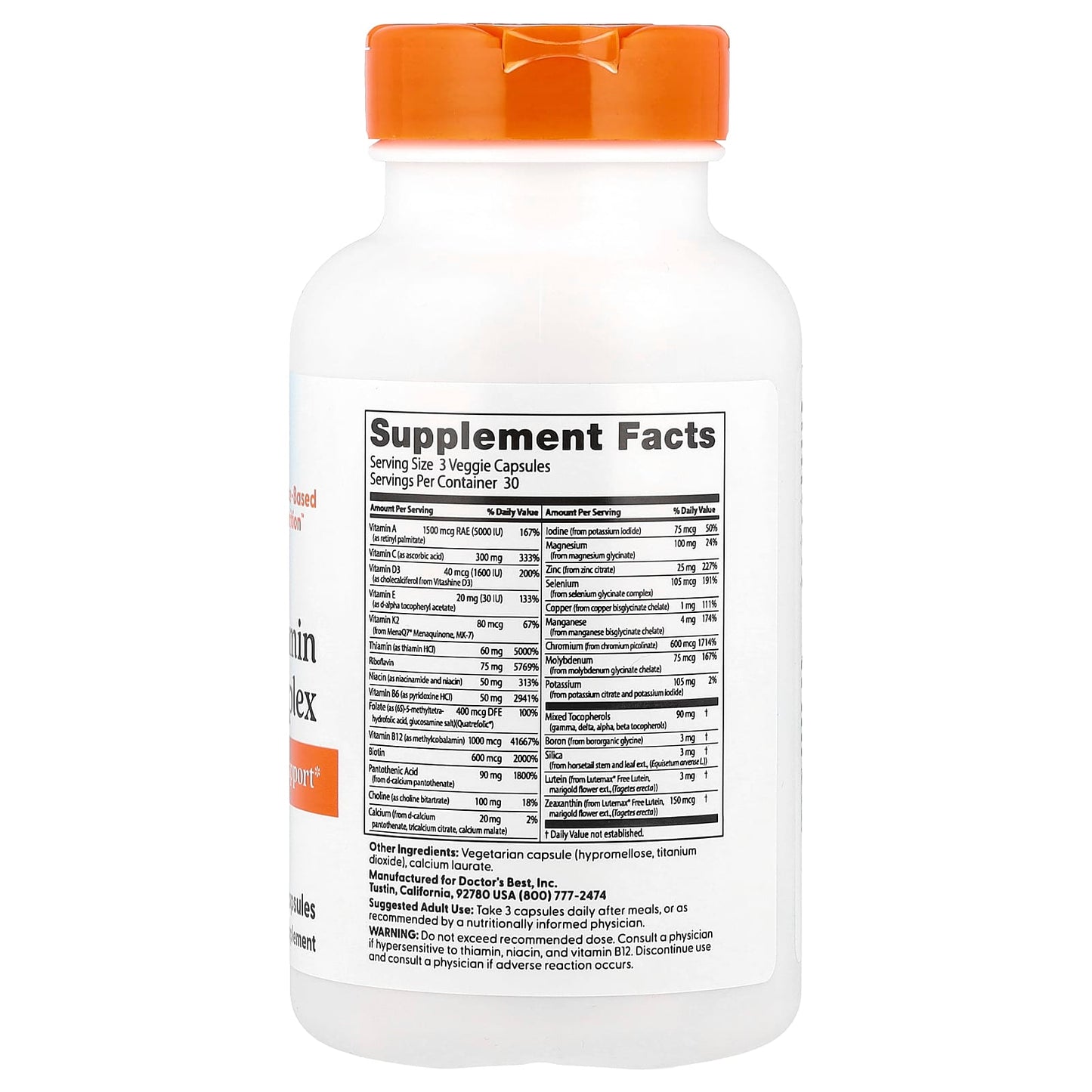 Doctor's Best Multi-Vitamin Mineral Complex - Complete Nutritional Support - Image 2