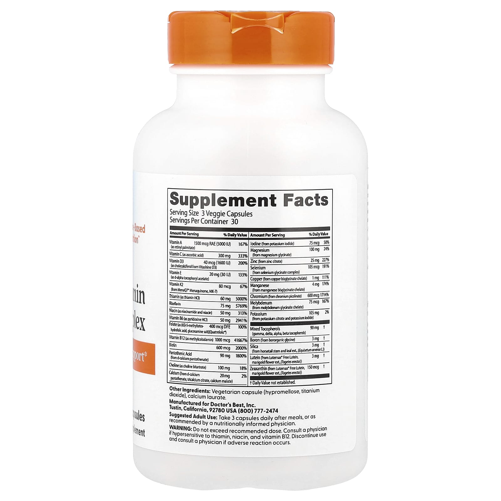 Doctor's Best Multi-Vitamin Mineral Complex - Complete Nutritional Support - Image 2