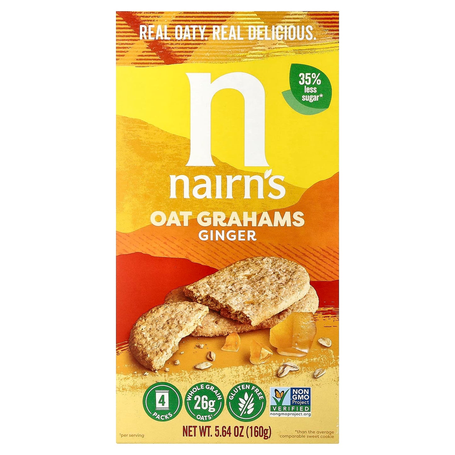 Nairn's, Oat Grahams, Ginger, 4 Packs, 5.64 oz (160 g) - Image 1