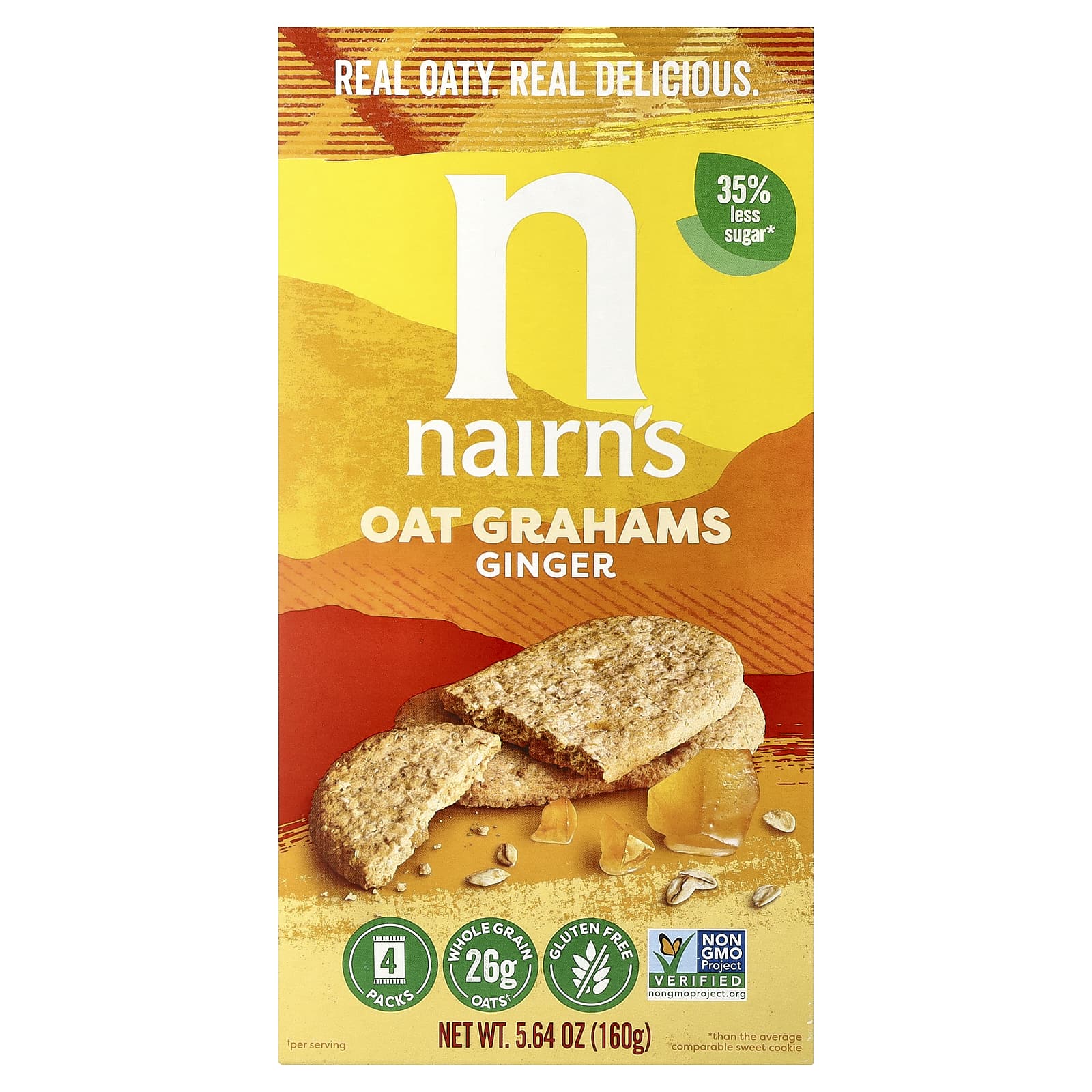 Nairn's, Oat Grahams, Ginger, 4 Packs, 5.64 oz (160 g) - Image 1