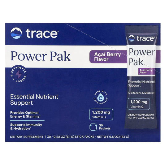 Trace, Power Pak, Acai Berry, 30 Stick Packets, 0.22 oz (6.1 g) Each - Image 1