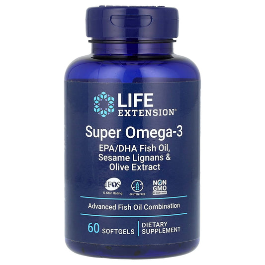 Life Extension, Super Omega-3, EPA/DHA Fish Oil, Sesame Lignans & Olive Extract, 60 Softgels - Image 1