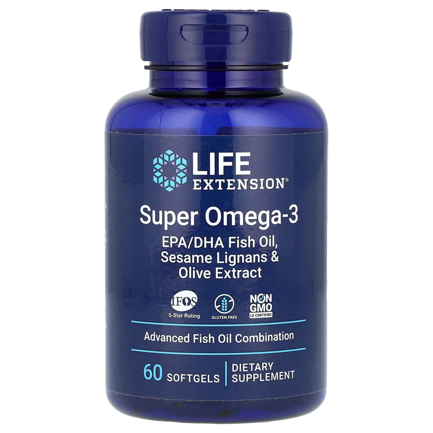 Life Extension, Super Omega-3, EPA/DHA Fish Oil, Sesame Lignans & Olive Extract, 60 Softgels - Image 1