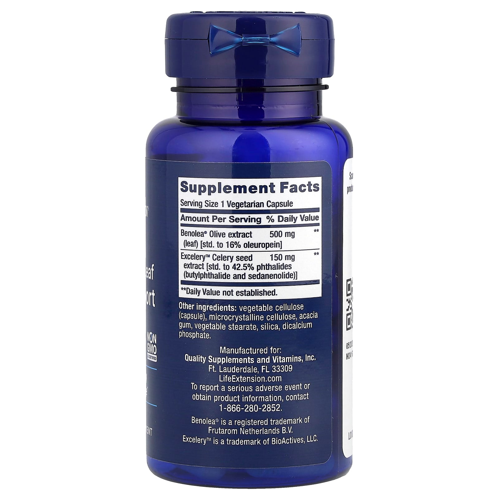 Life Extension, Advanced Olive Leaf Vascular Support , 60 Vegetarian Capsules - Image 2