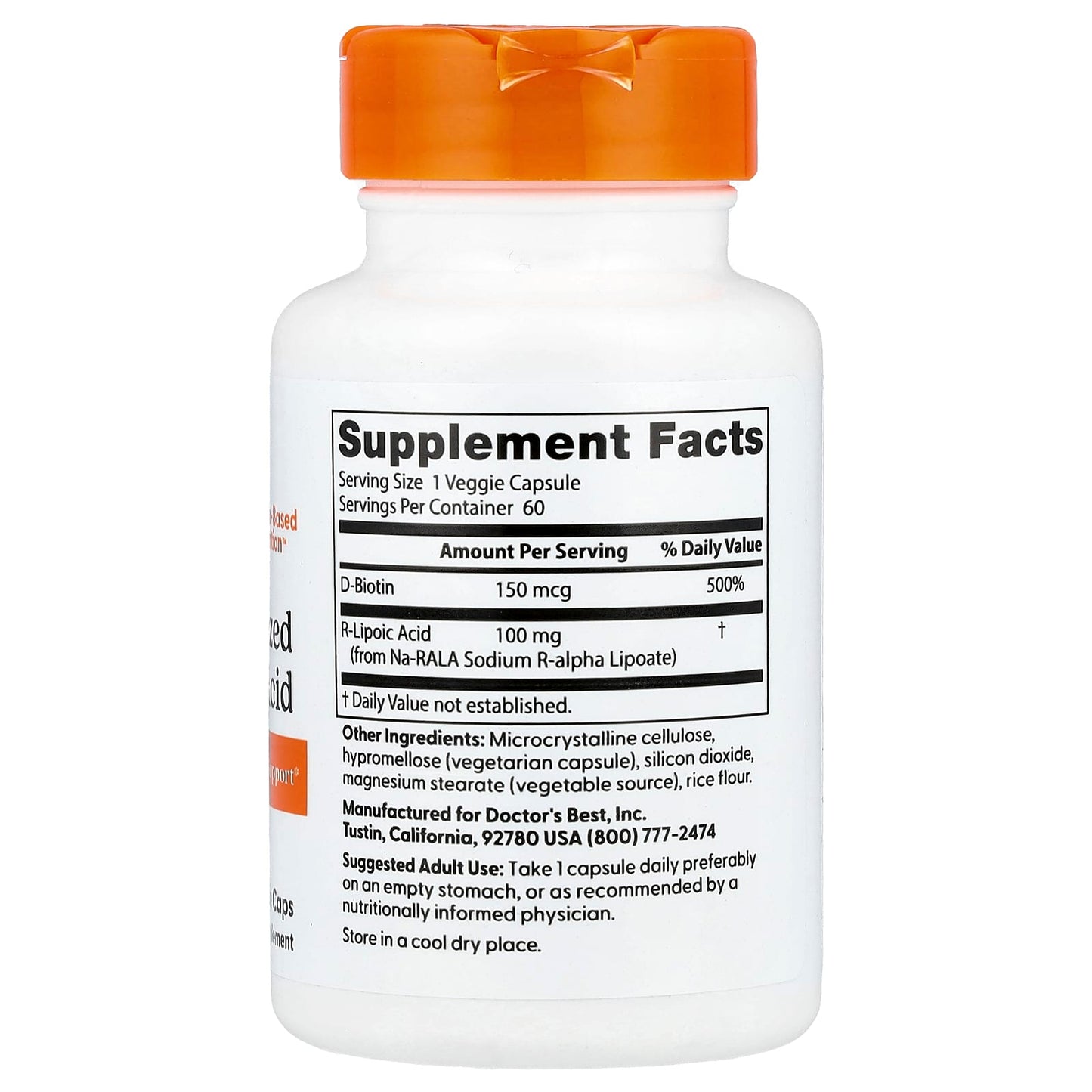 Doctor's Best R-Lipoic Acid Supplement 100mg - Energy Metabolism Support - Image 2