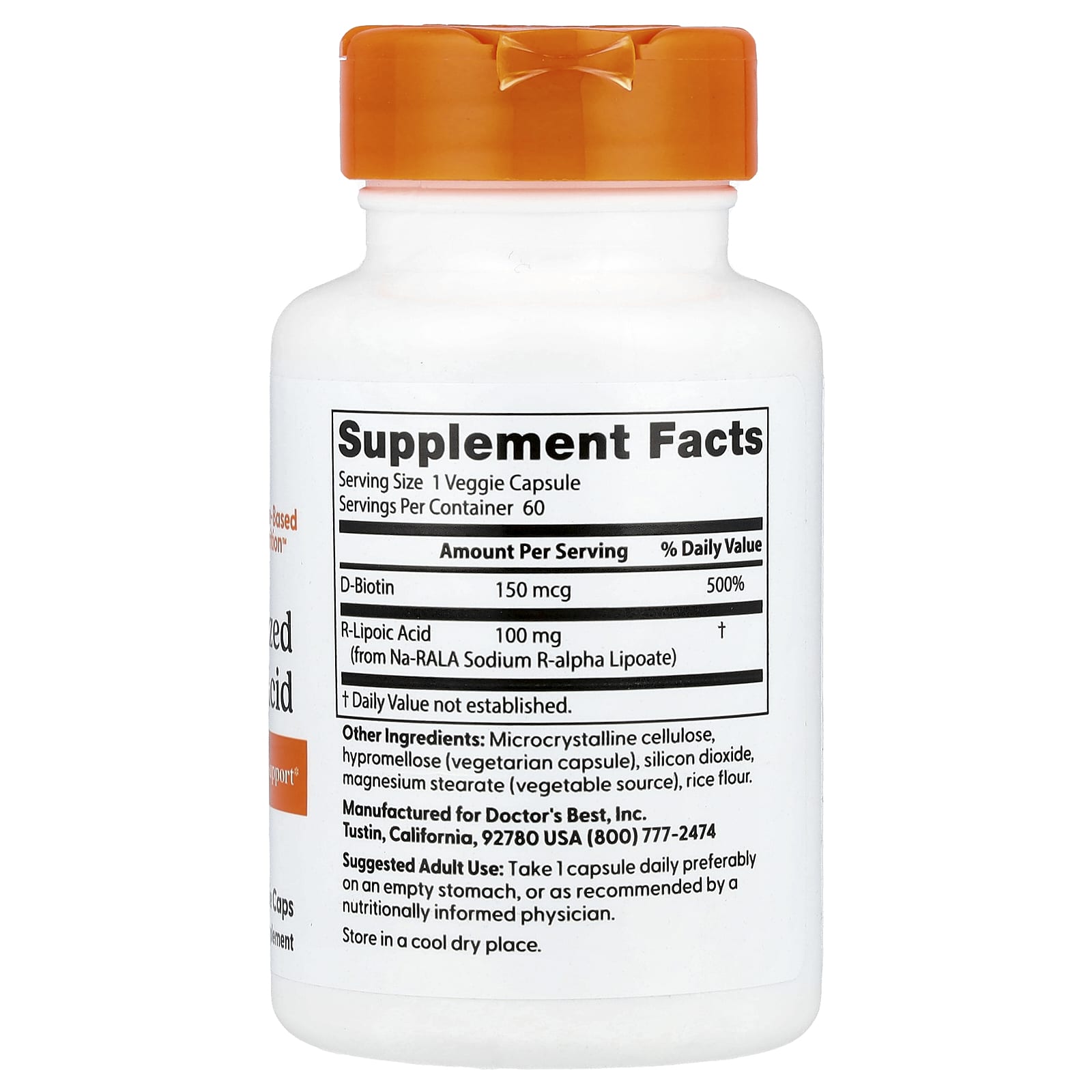 Doctor's Best R-Lipoic Acid Supplement 100mg - Energy Metabolism Support - Image 2