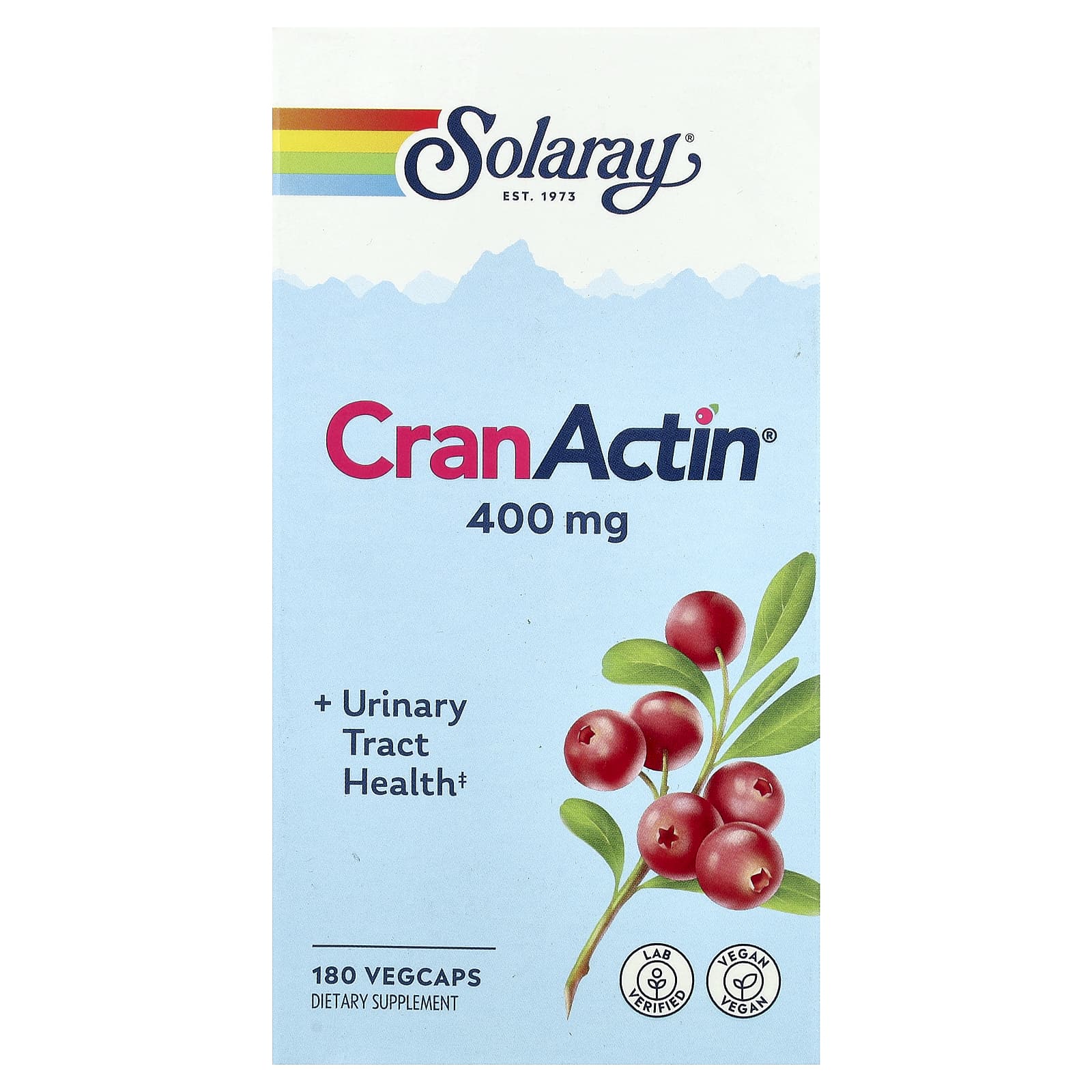 Solaray, CranActin®, Urinary Tract Health, 180 VegCaps - Image 1