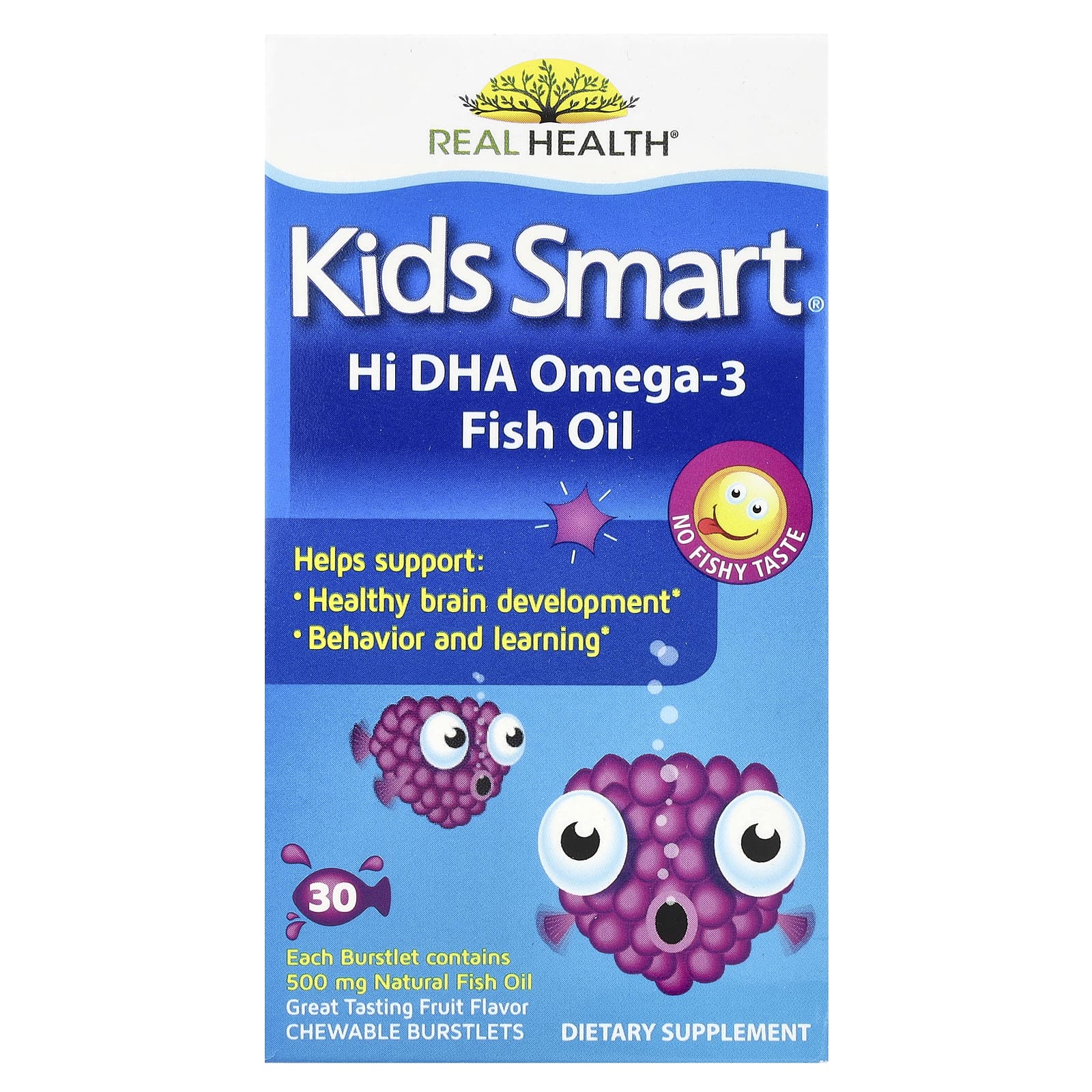 Kids Smart®, Hi DHA-Omega 3 Fish Oil, Fruit, 30 Chewable Burstlets