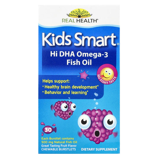 Kids Smart®, Hi DHA-Omega 3 Fish Oil, Fruit, 30 Chewable Burstlets