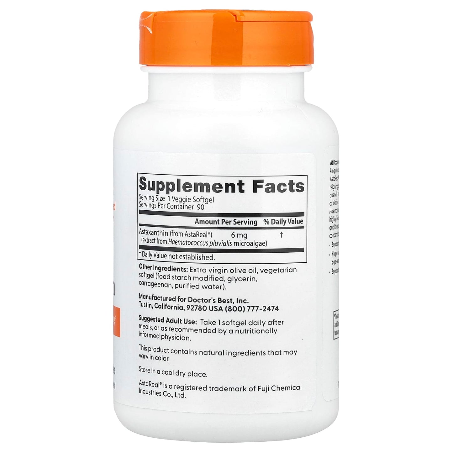 Astaxanthin Supplement for Healthy Aging & Skin - 90 Veggie Softgels - Image 2