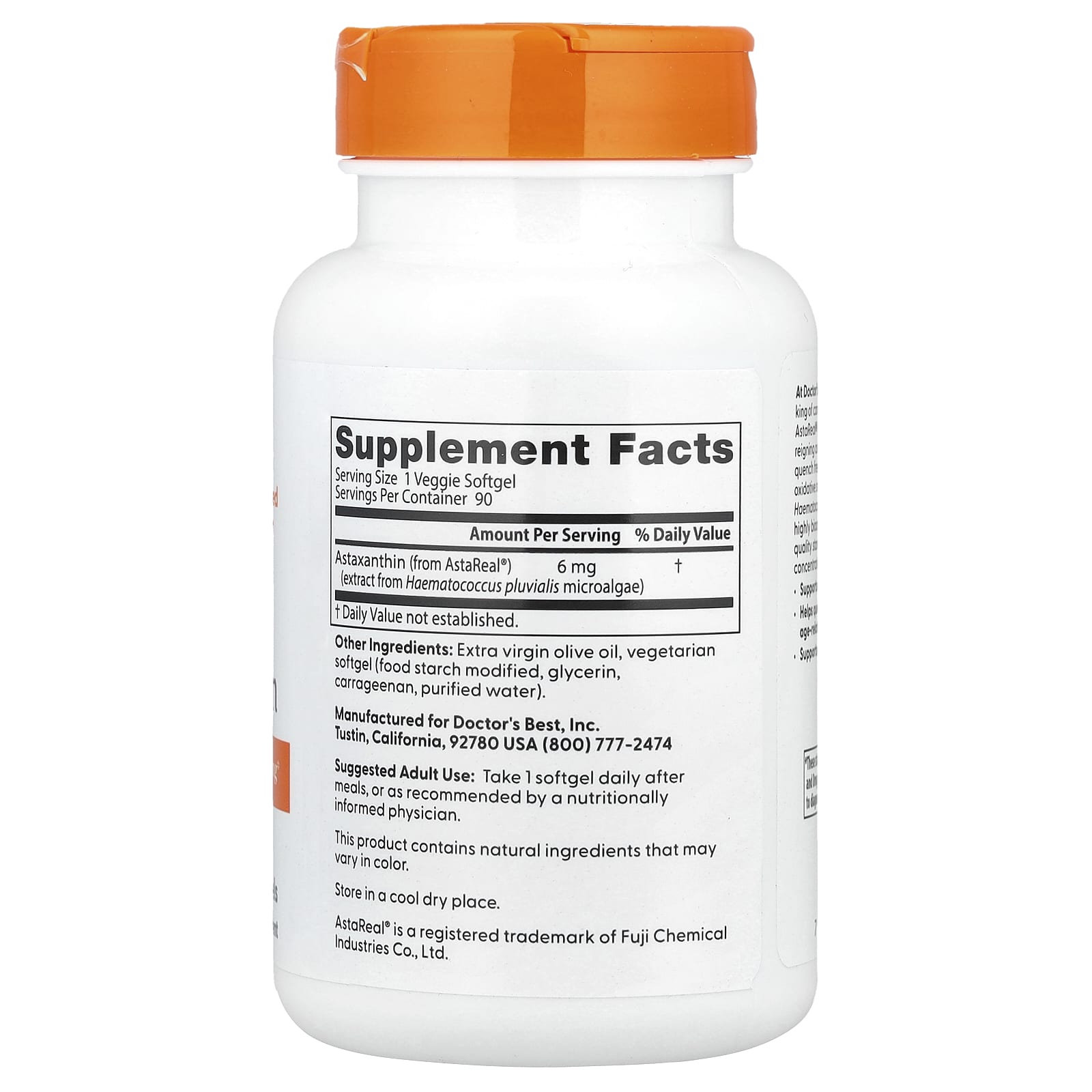 Astaxanthin Supplement for Healthy Aging & Skin - 90 Veggie Softgels - Image 2