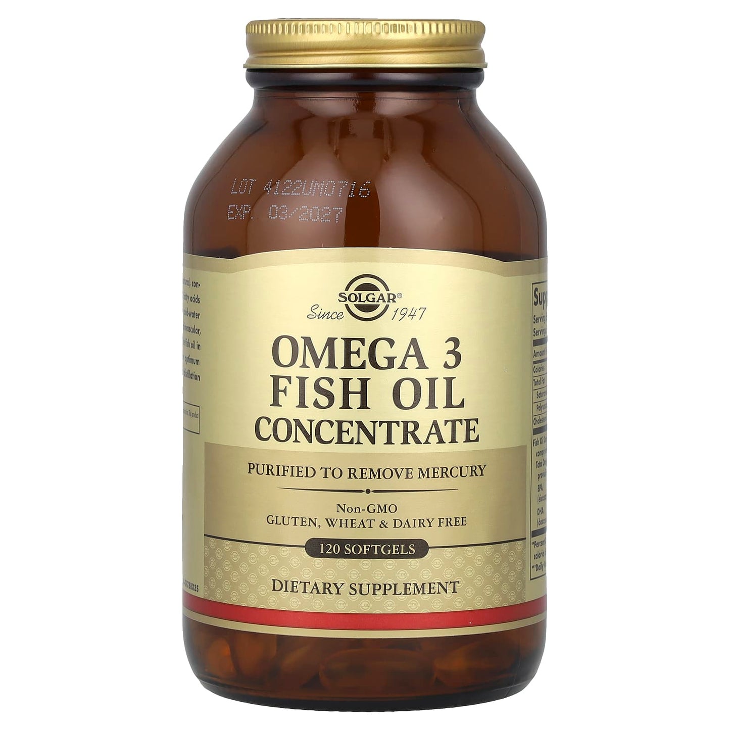 Solgar, Omega 3 Fish Oil Concentrate, 120 Softgels - Image 1