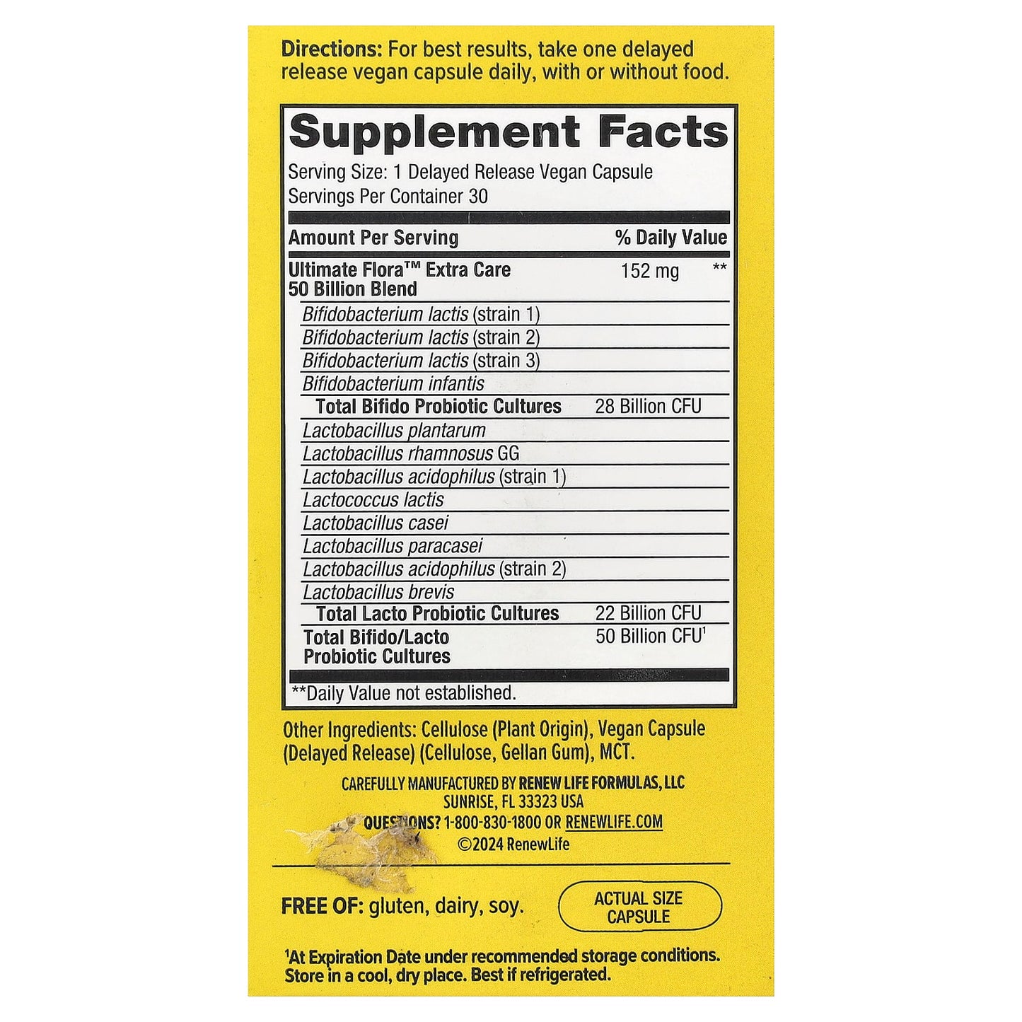 Renew Life, Ultimate Flora™ Probiotic, 50 Billion CFU, 30 Delayed Release Vegan Capsules - Image 2