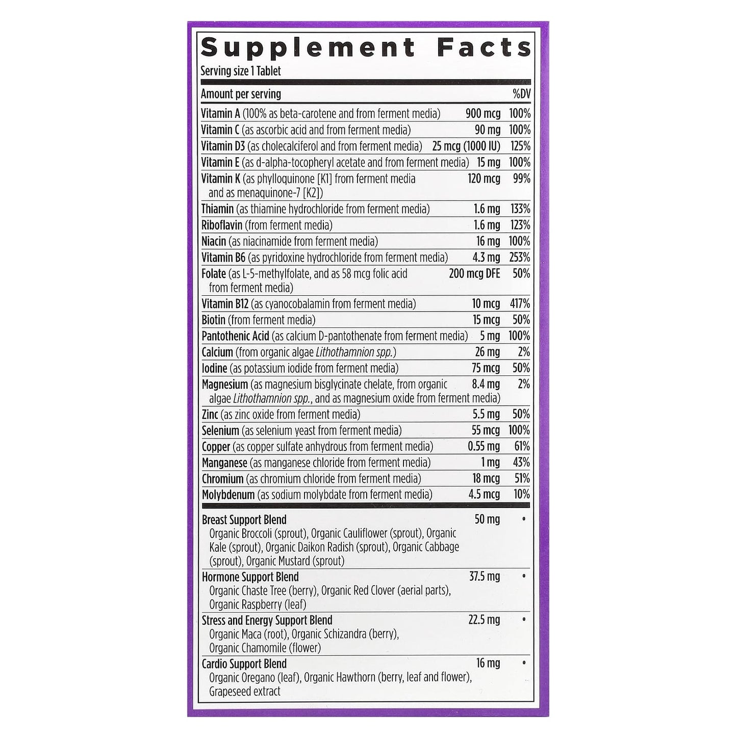 New Chapter, One Daily Every Woman's™ Multivitamin 40+, 72 Vegetarian Tablets - Image 2