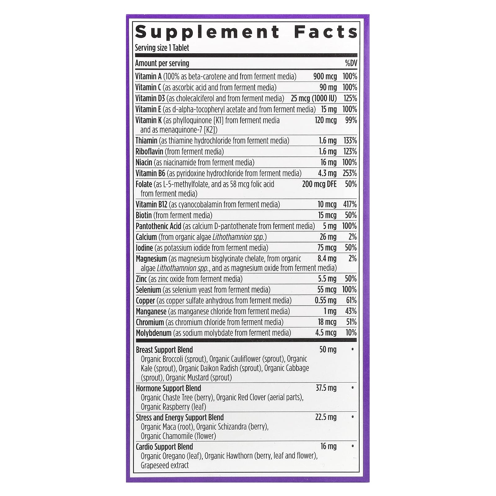 New Chapter, One Daily Every Woman's™ Multivitamin 40+, 72 Vegetarian Tablets - Image 2