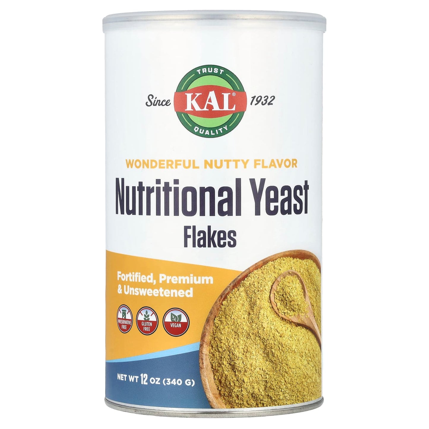 KAL Nutritional Yeast Flakes, 12 oz - Fortified & Unsweetened - Image 1