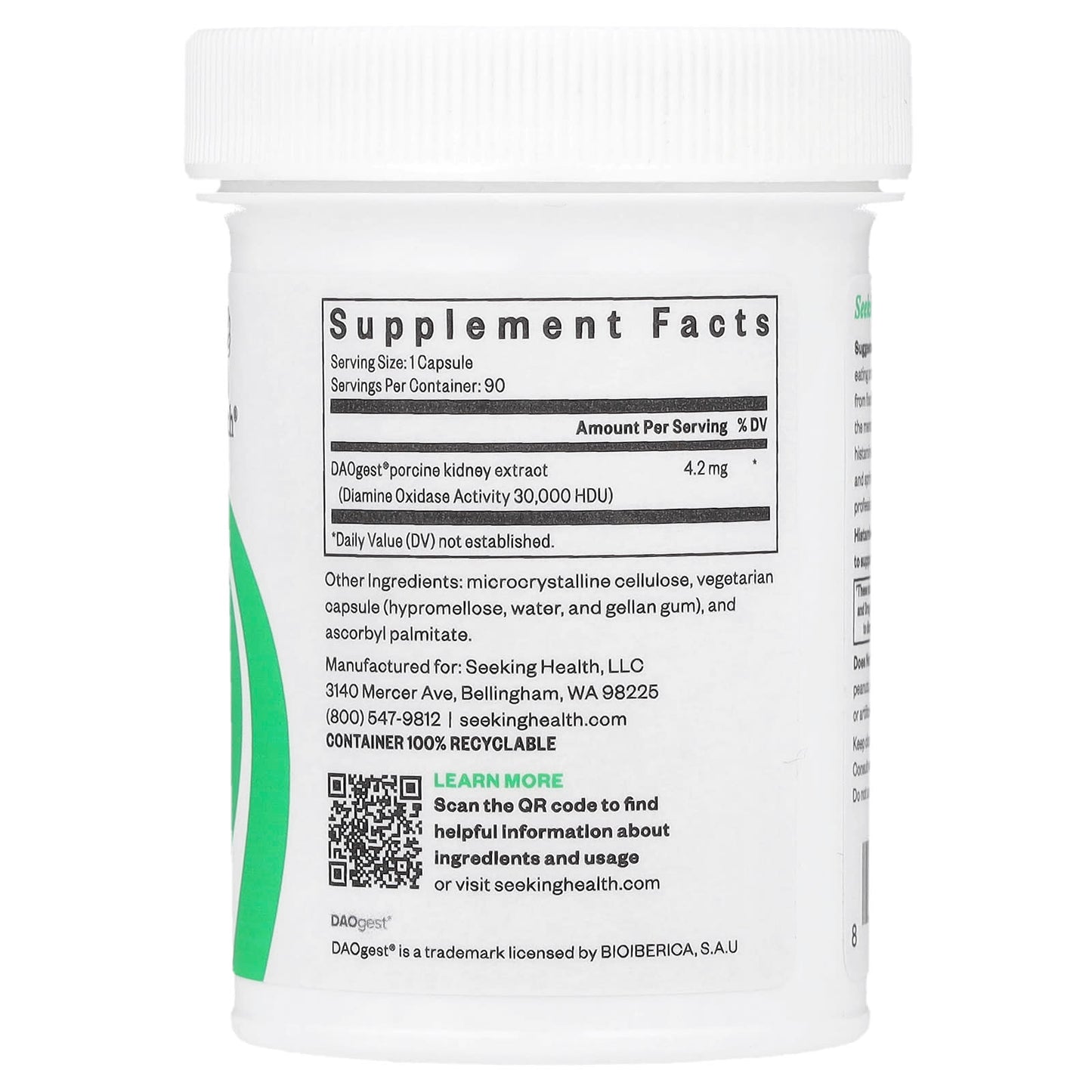 Seeking Health, Histamine Digest, 4.2 mg, 90 Capsules - Image 2