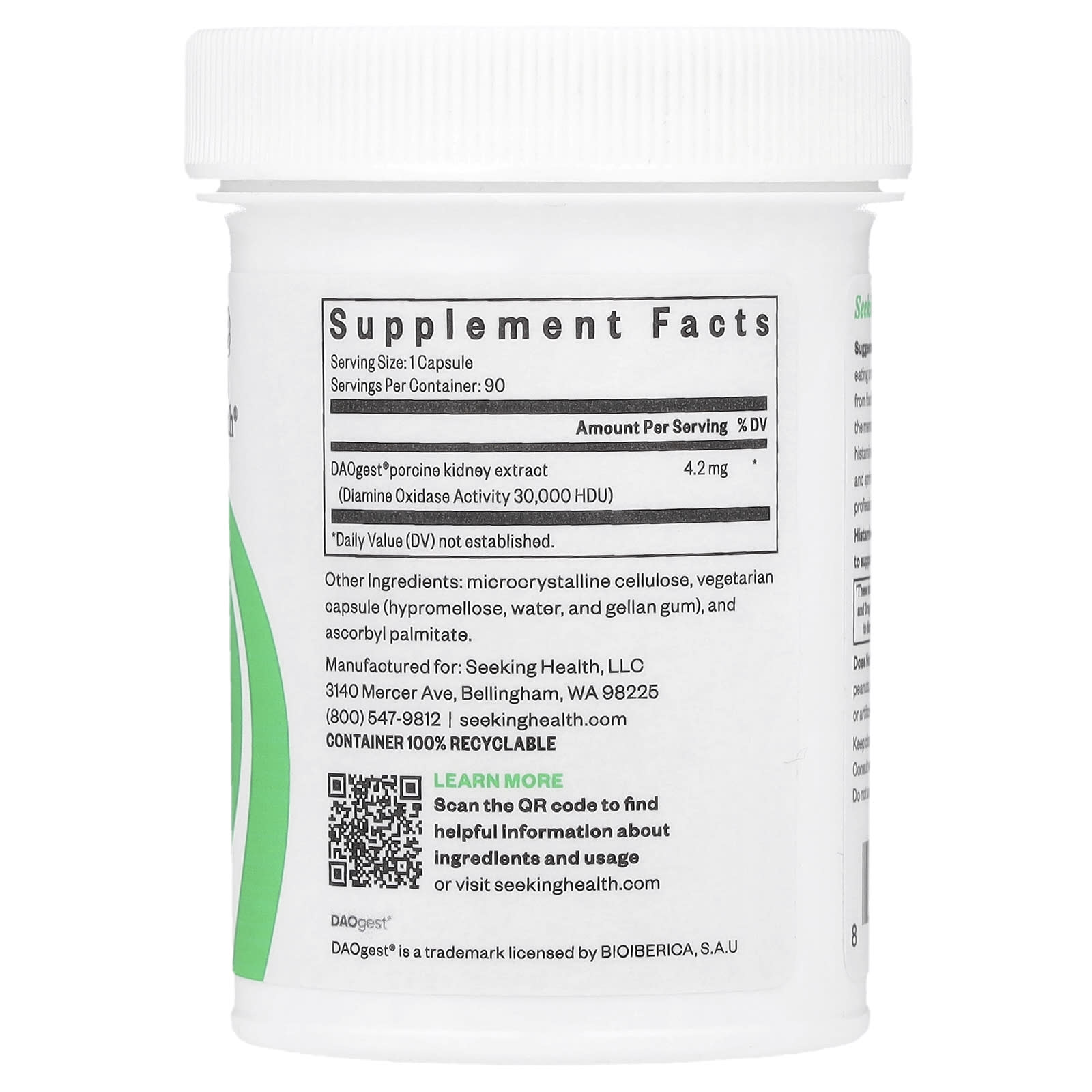 Seeking Health, Histamine Digest, 4.2 mg, 90 Capsules - Image 2