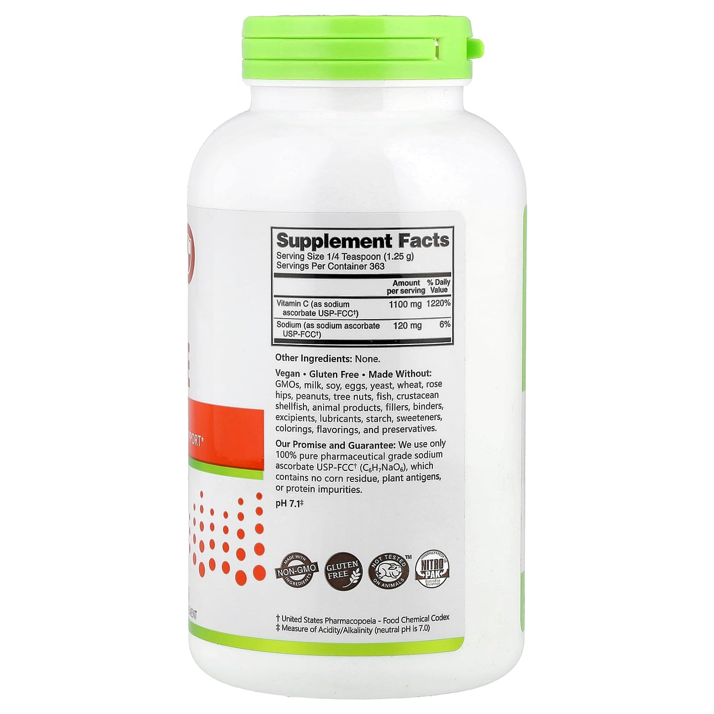 NutriBiotic, Immunity, Sodium Ascorbate, Crystalline Powder, 16 oz (454 g) - Image 2