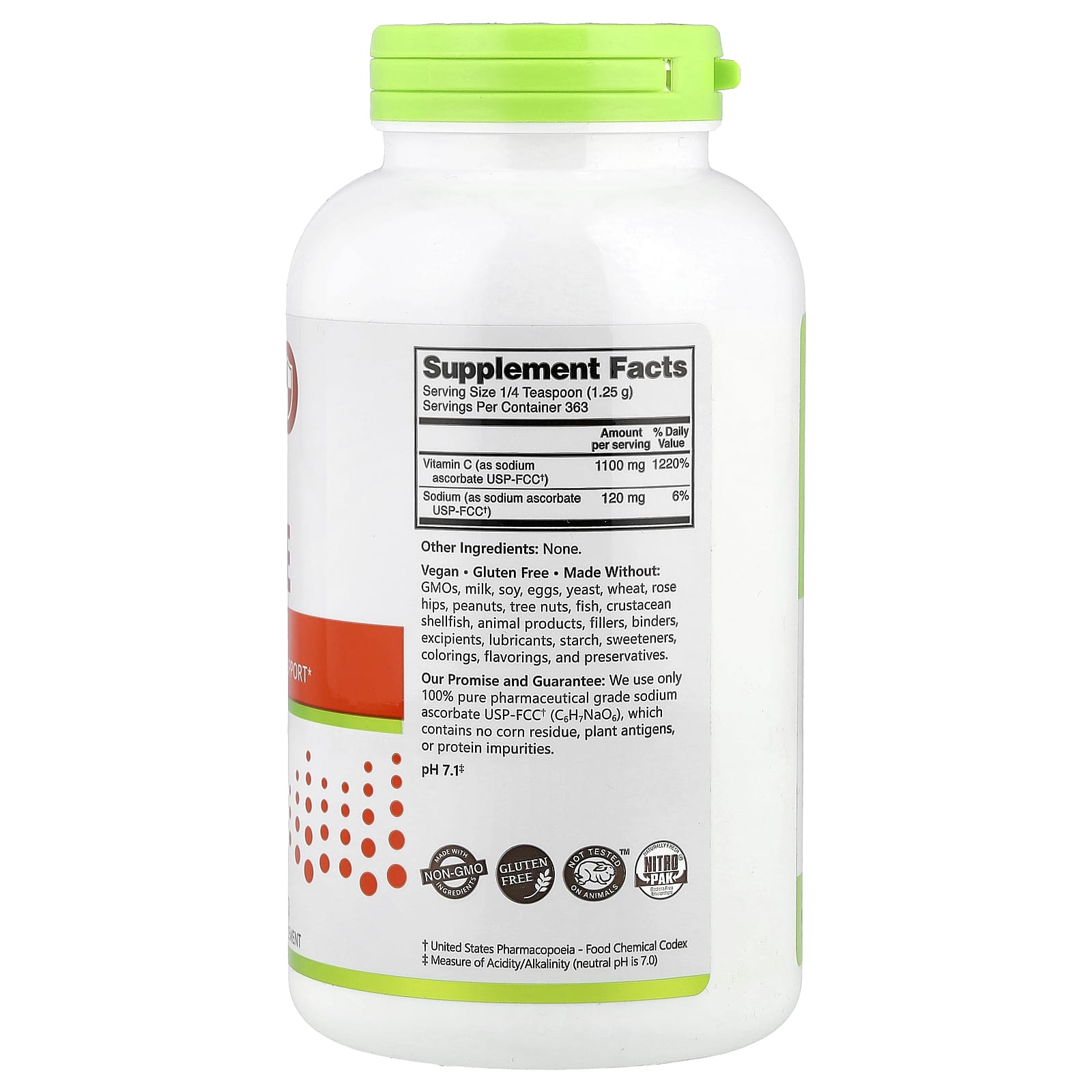 NutriBiotic, Immunity, Sodium Ascorbate, Crystalline Powder, 16 oz (454 g) - Image 2
