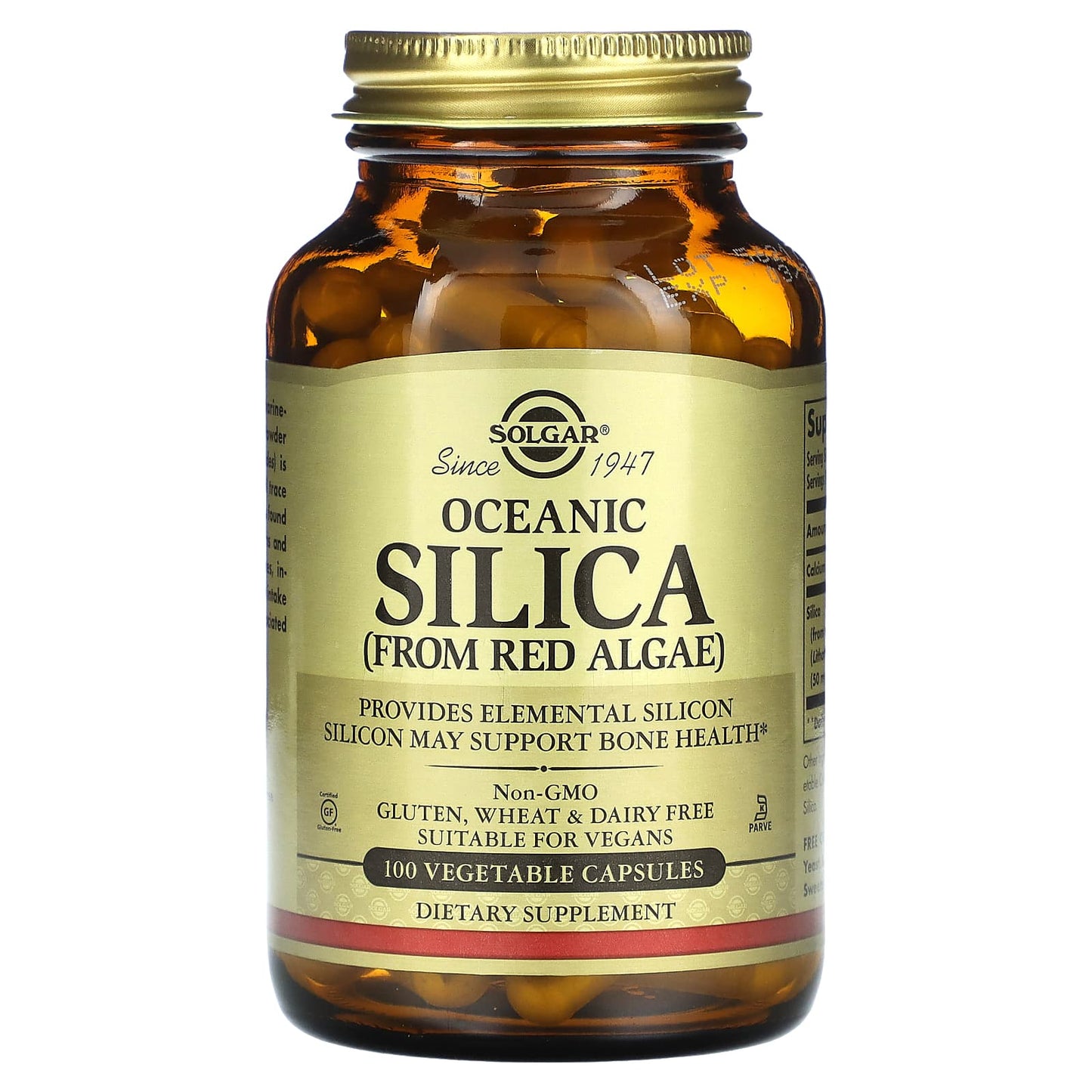 Solgar, Oceanic Silica From Red Algae, 100 Vegetable Capsules - Image 1