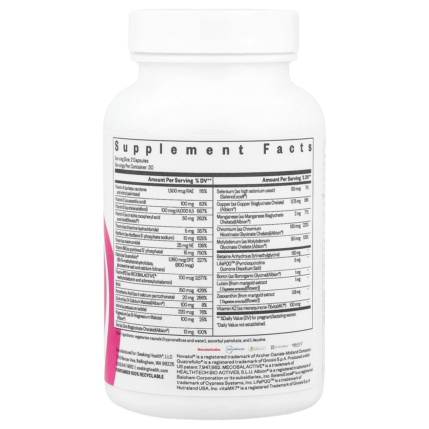 Seeking Health, Prenatal Essentials, 60 Capsules - Image 2