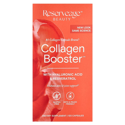 Reserveage Beauty, Collagen Booster™ with Hyaluronic Acid & Resveratrol, 120 Capsules - Image 1