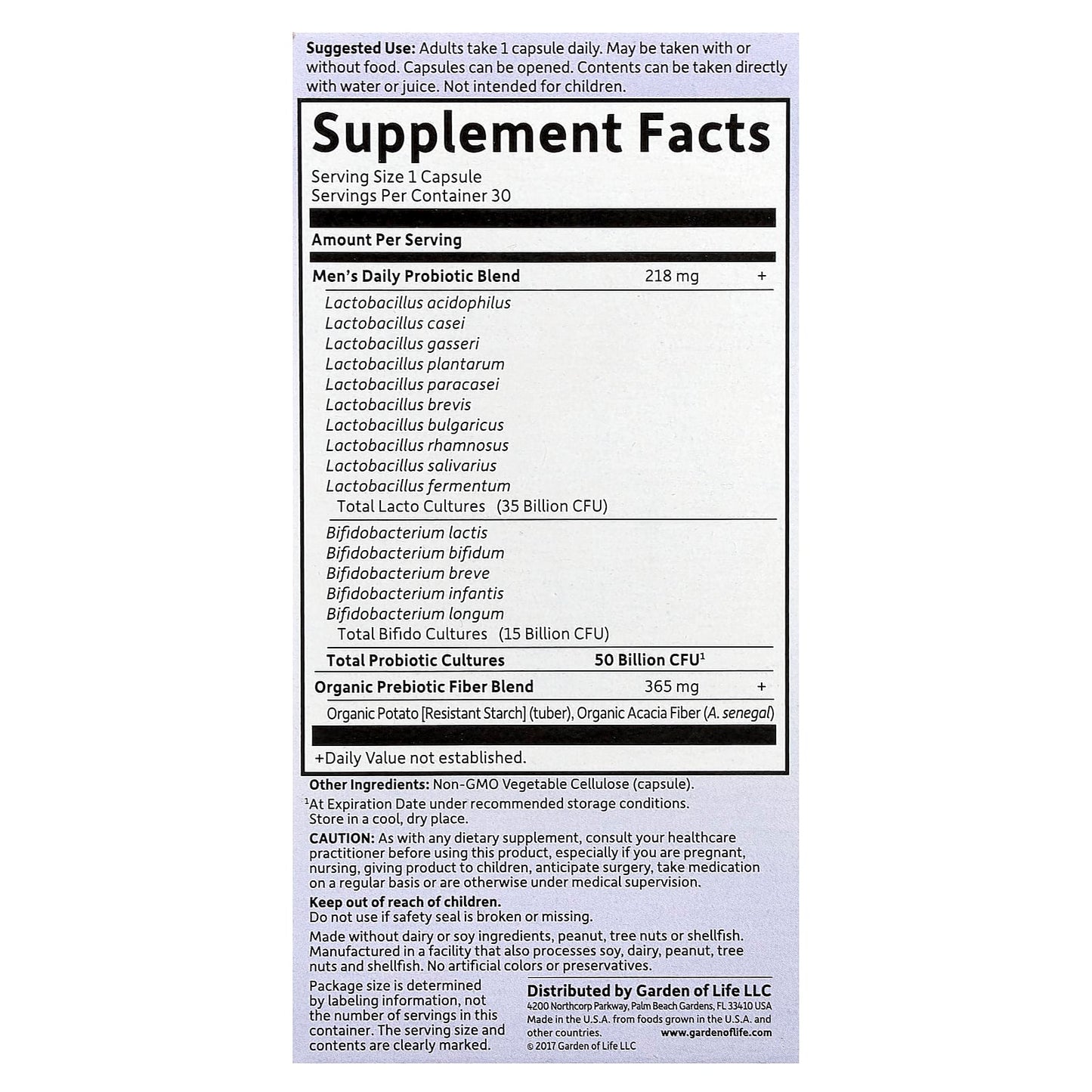 Garden of Life Dr. Formulated Probiotics: 50 Billion CFU for Men's Digestive Health - Image 2
