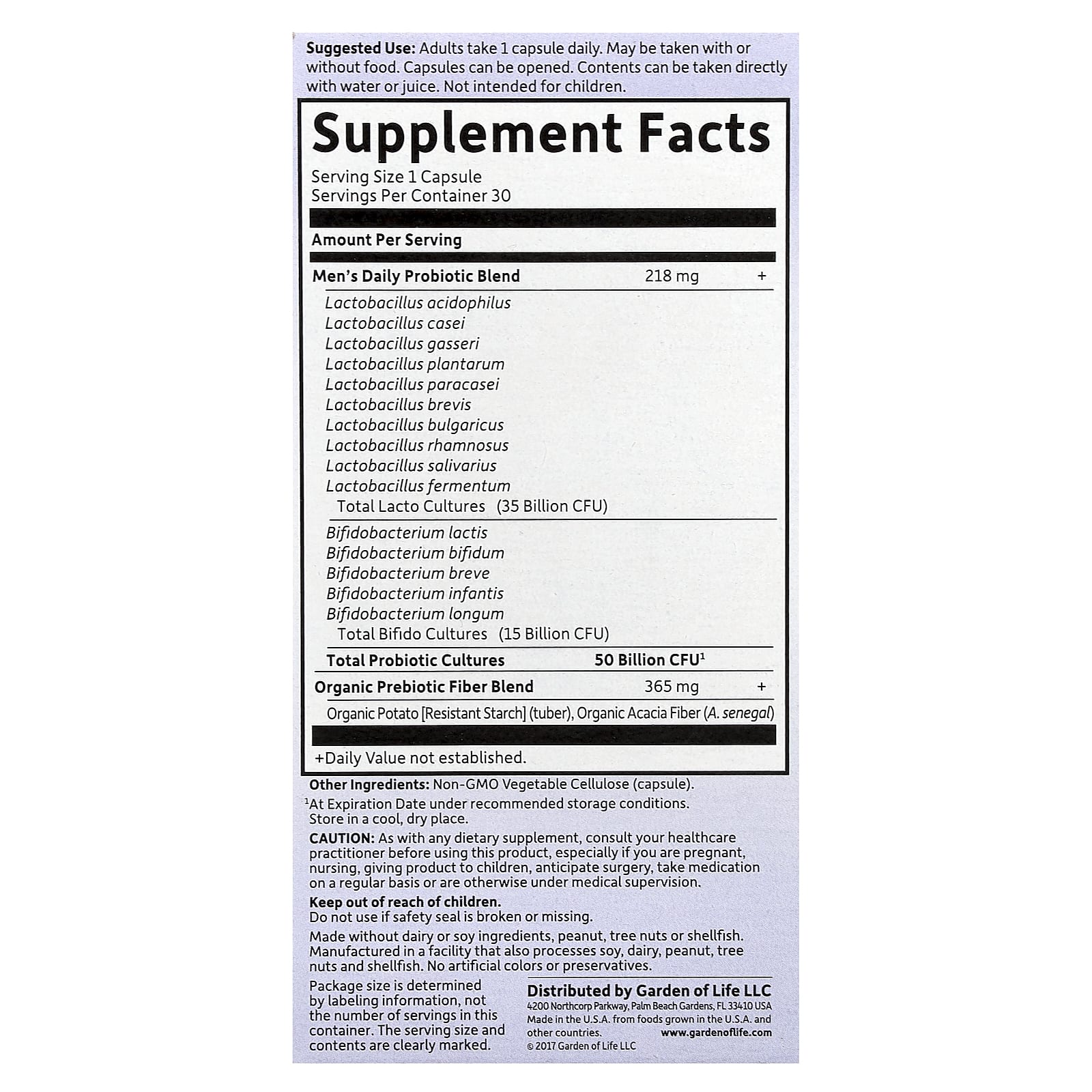 Garden of Life Dr. Formulated Probiotics: 50 Billion CFU for Men's Digestive Health - Image 2
