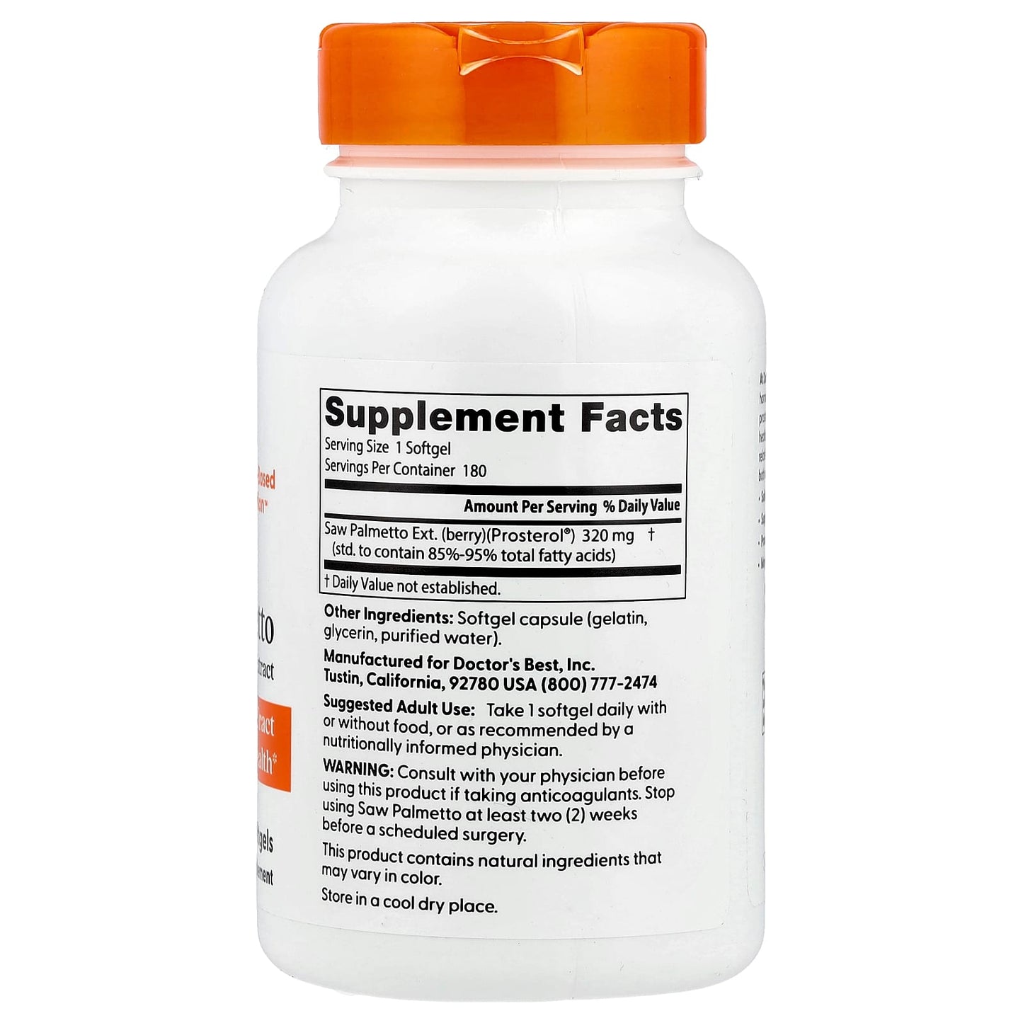 Support Prostate Health with Natural Saw Palmetto Extract, Doctor's Best - Image 2