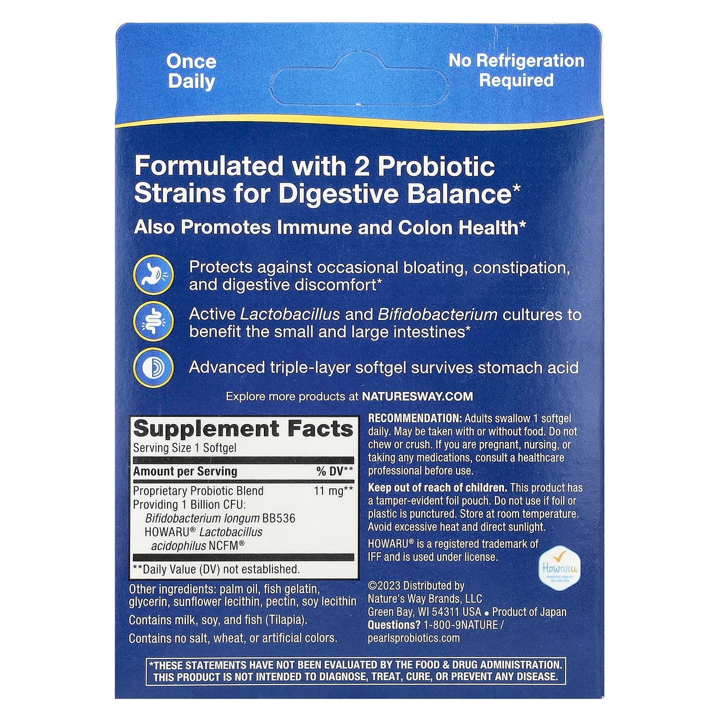Nature's Way, Acidophilus Probiotic Pearls , 1 Billion CFU, 90 Softgels - Image 2