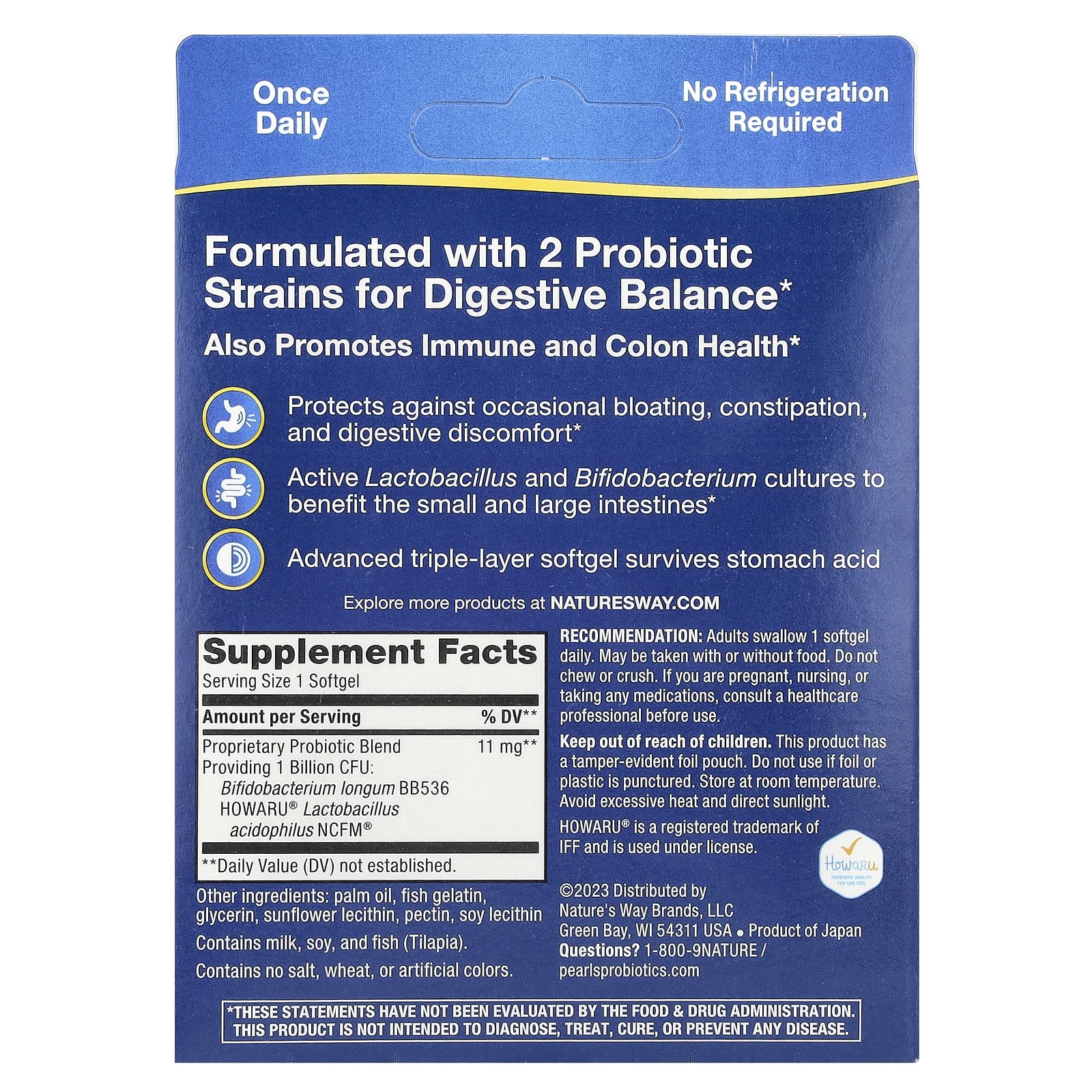 Nature's Way, Acidophilus Probiotic Pearls , 1 Billion CFU, 90 Softgels - Image 2