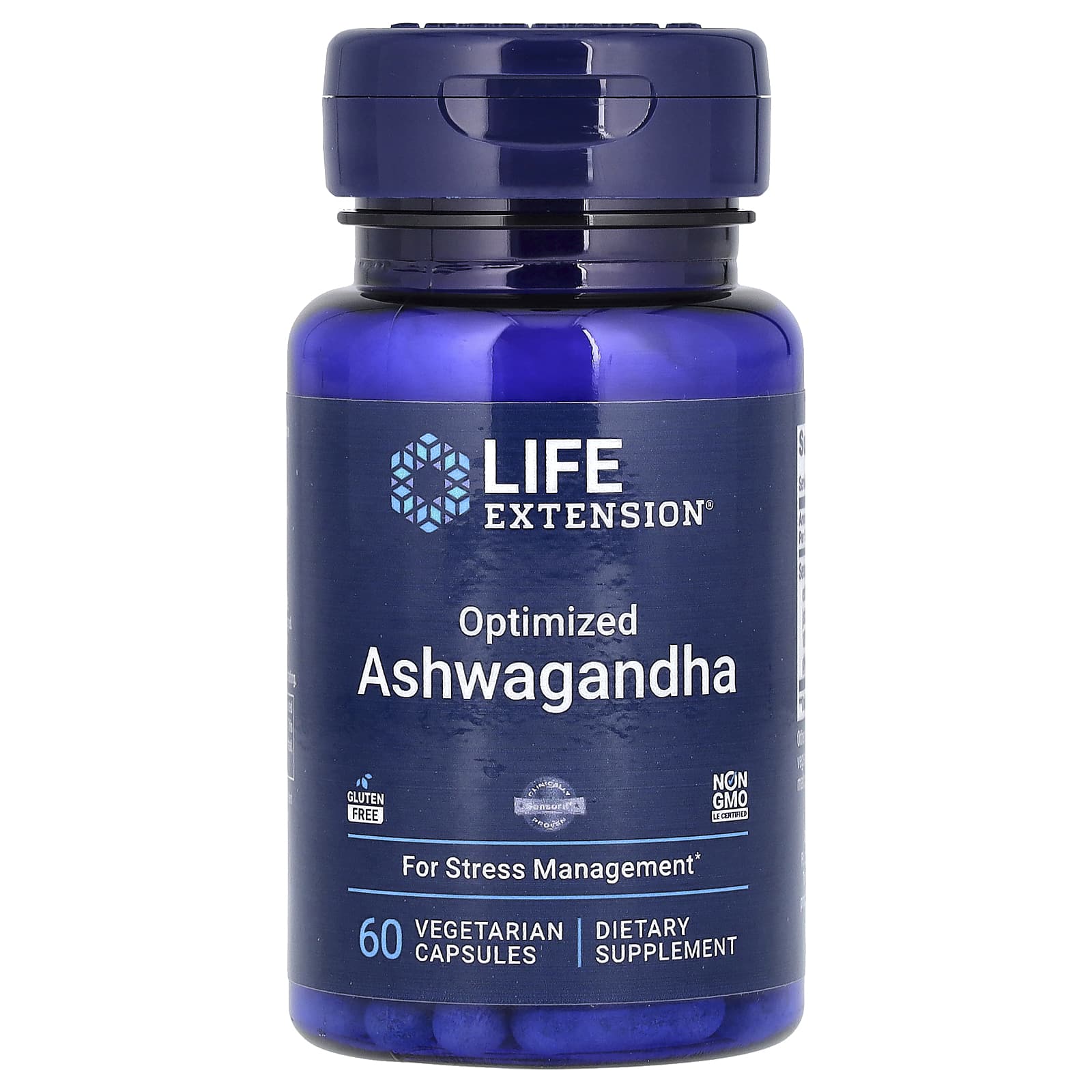 Life Extension, Optimized Ashwagandha, 125 mg, 60 Vegetarian Capsules