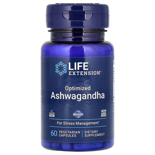 Life Extension, Optimized Ashwagandha, 60 Vegetarian Capsules (125 mg per Capsule) - Image 1