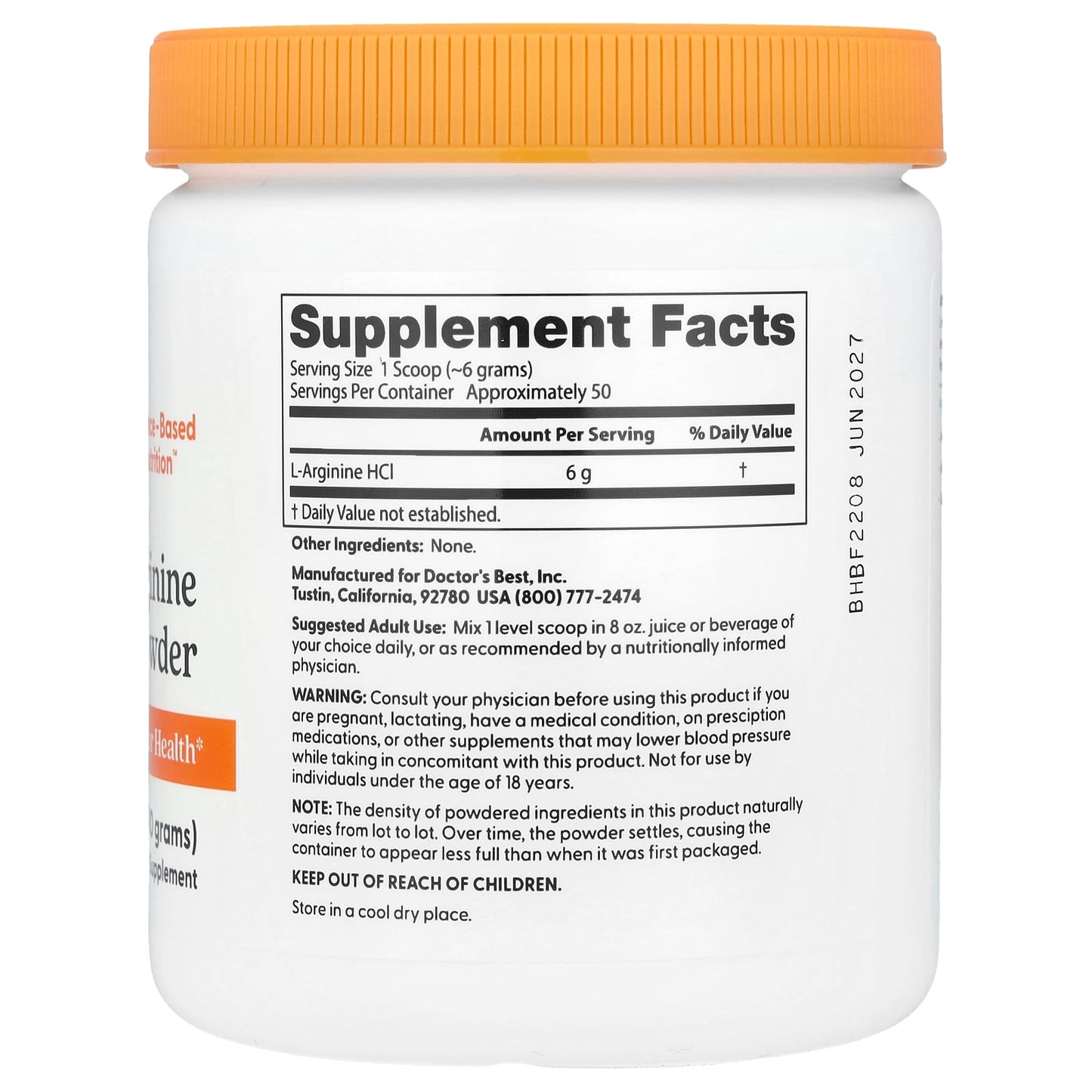 Boost Cardiovascular Health with Doctor's Best L-Arginine Powder - Image 2