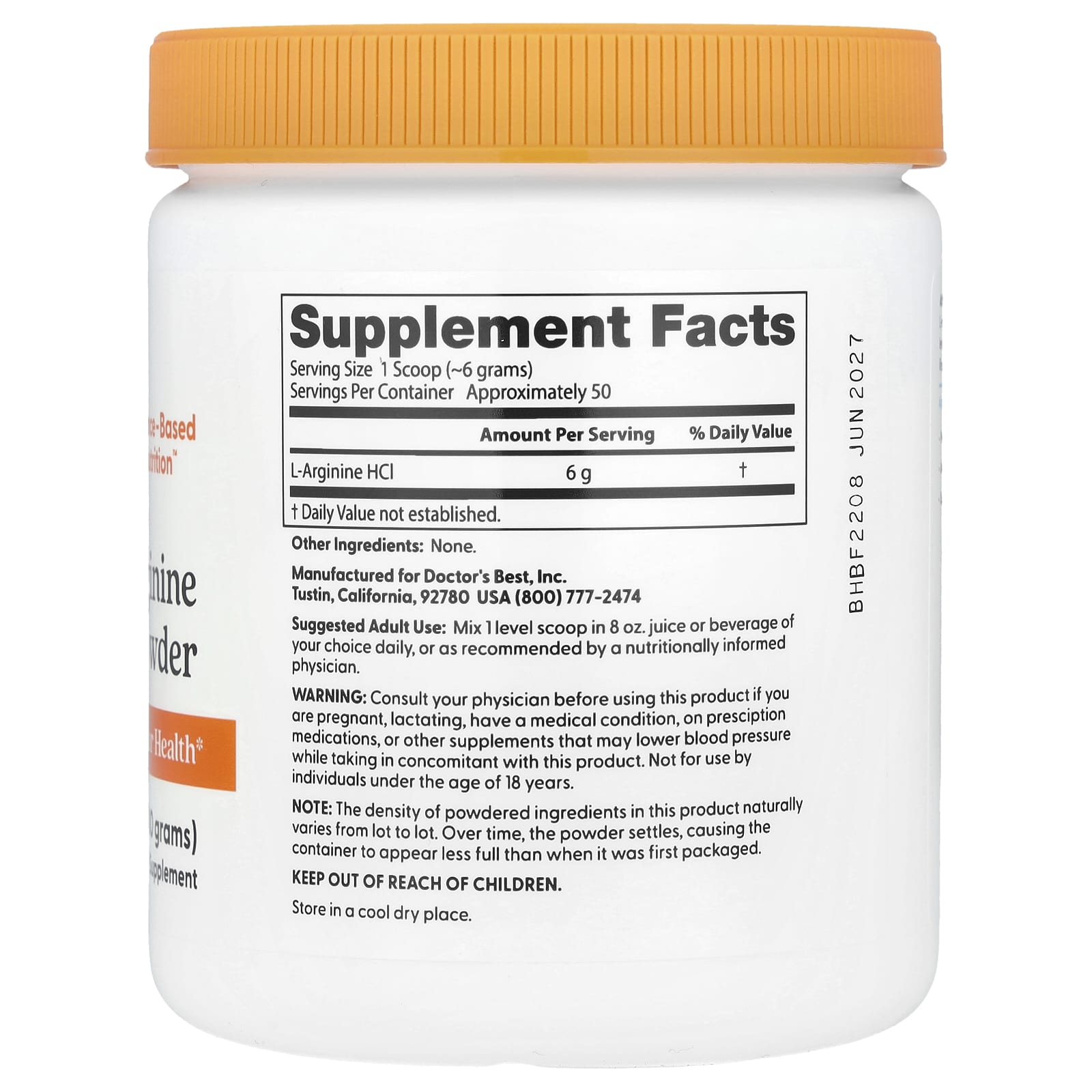 Boost Cardiovascular Health with Doctor's Best L-Arginine Powder - Image 2
