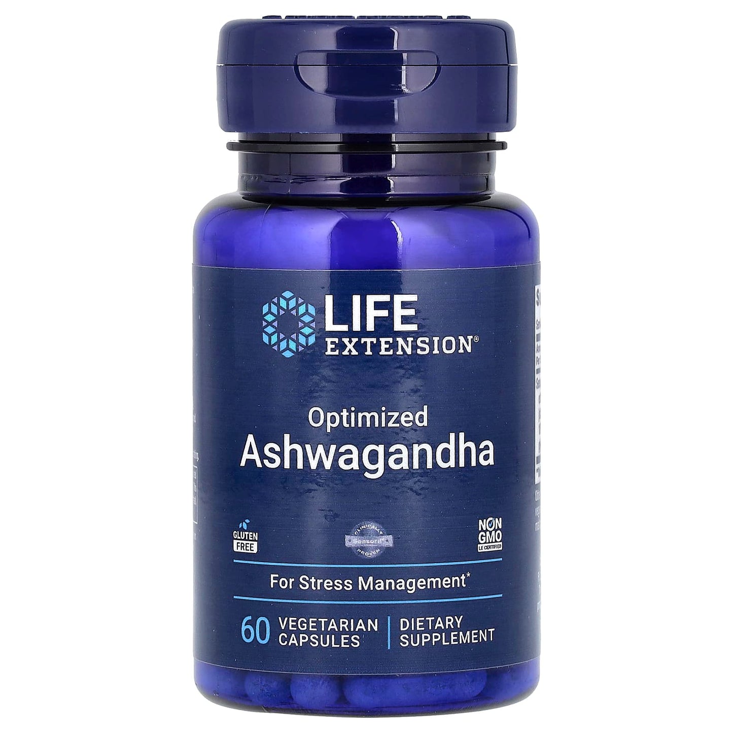Life Extension, Optimized Ashwagandha, 60 Vegetarian Capsules (125 mg per Capsule) - Image 1