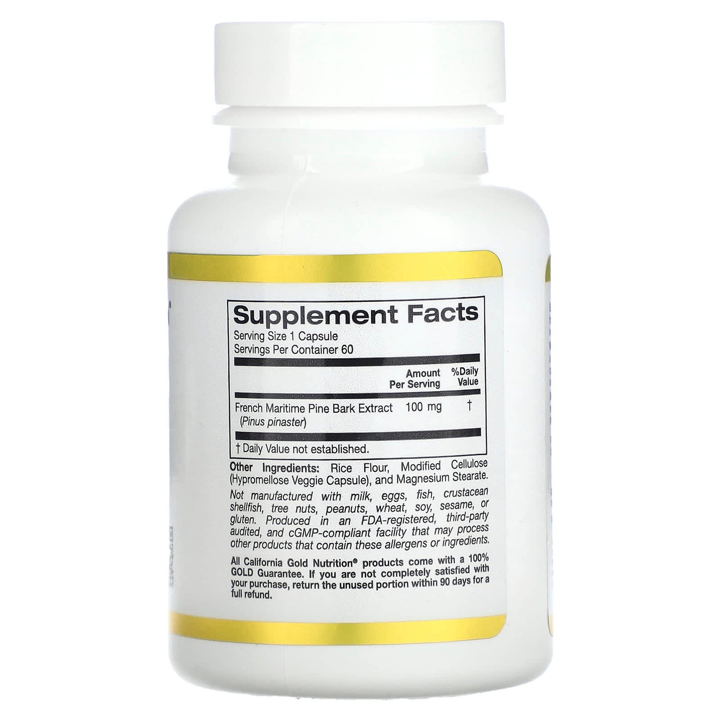 French Maritime Pine Bark Extract by California Gold Nutrition - 100mg, 60 Capsules - Image 2