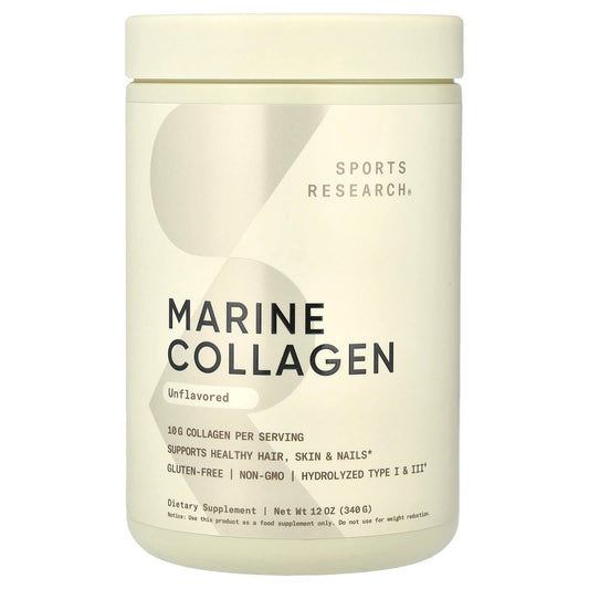 Sports Research, Marine Collagen, Unflavored, 12 oz (340 g) - Image 1