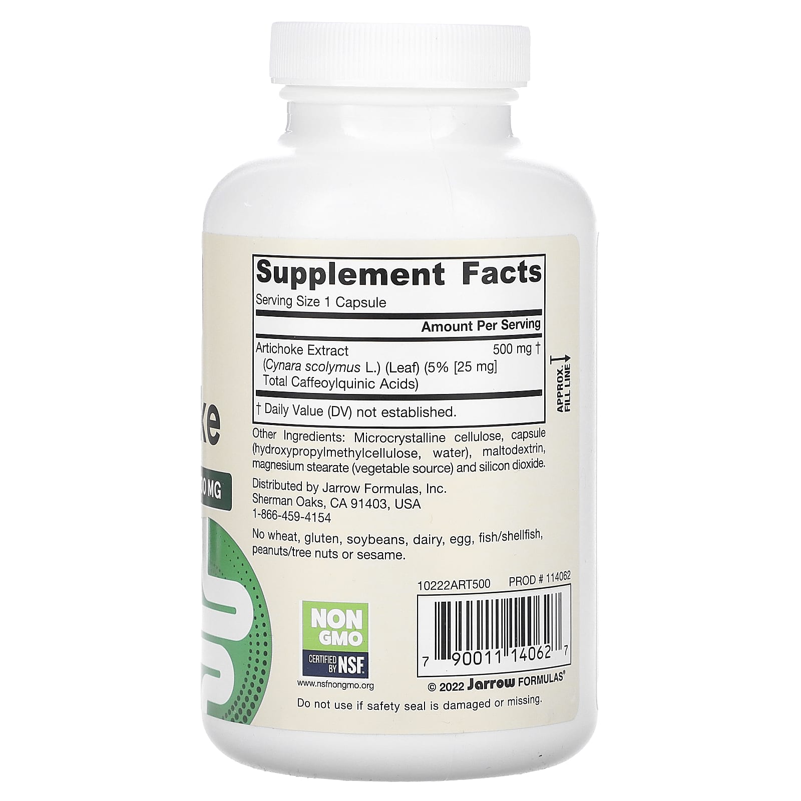 Jarrow Formulas Artichoke Extract, 500mg, 180 Veggie Capsules for Liver Health - Image 2