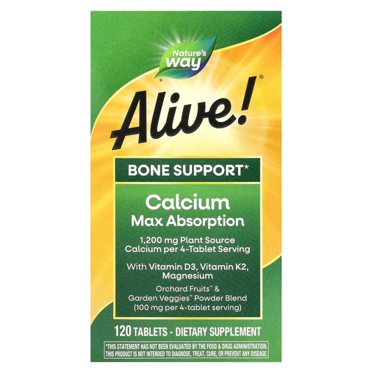Nature's Way, Alive! Calcium Max Absorption, 120 Tablets - Image 1