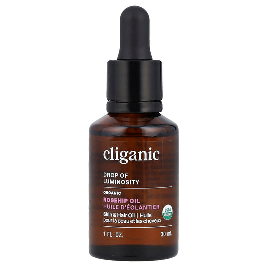 Cliganic USDA Organic Rosehip Oil for Glowing Skin & Hair - Image 1