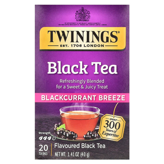 Twinings, Flavored Black Tea, Blackcurrant Breeze, 20 Tea Bags, 1.41 oz (40 g) - Image 1