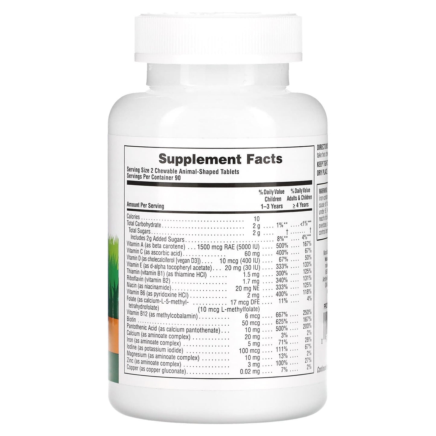 NaturesPlus, Animal Parade, Children's Chewable Multivitamin Supplement, Cherry, Grape & Orange, 180 Animal-Shaped Tablets - Image 2