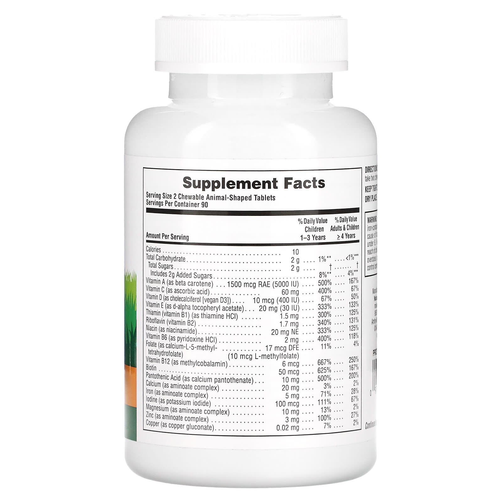 NaturesPlus, Animal Parade, Children's Chewable Multivitamin Supplement, Cherry, Grape & Orange, 180 Animal-Shaped Tablets - Image 2