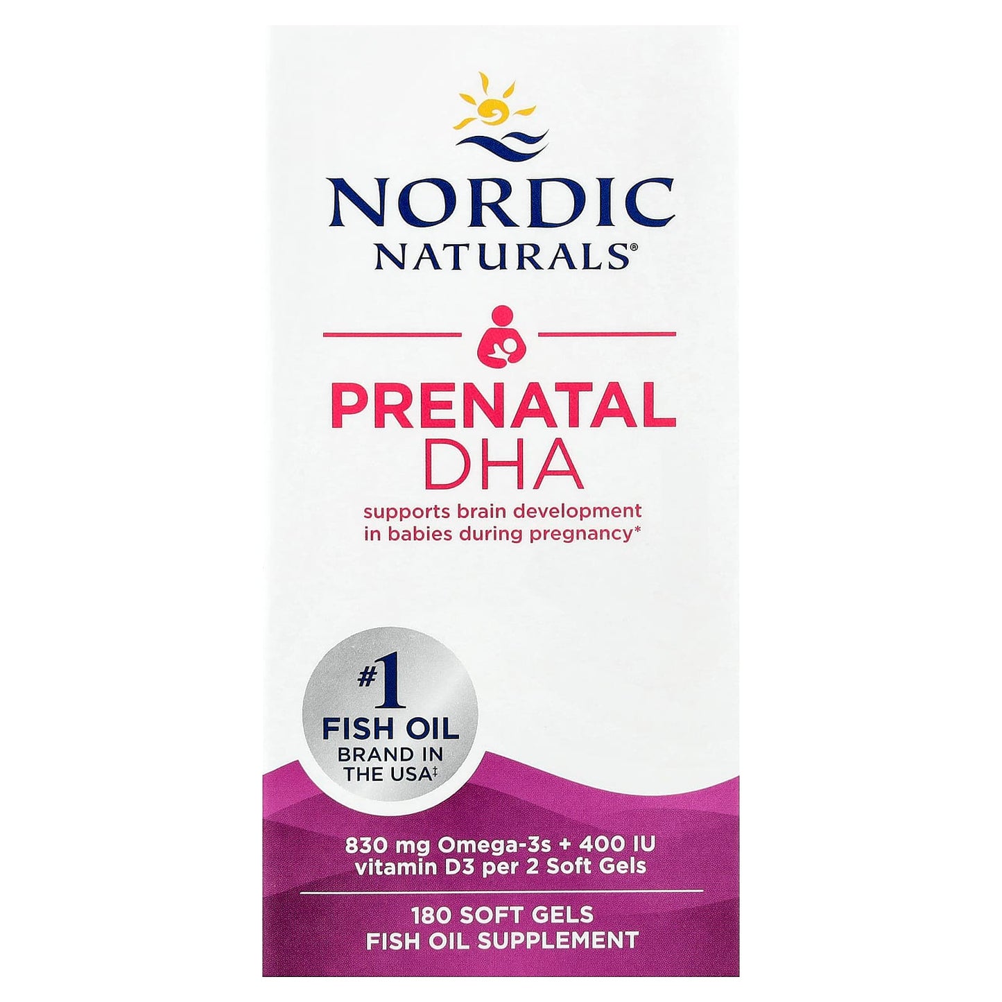 Nordic Naturals, Prenatal DHA, 180 Soft Gels - Image 1