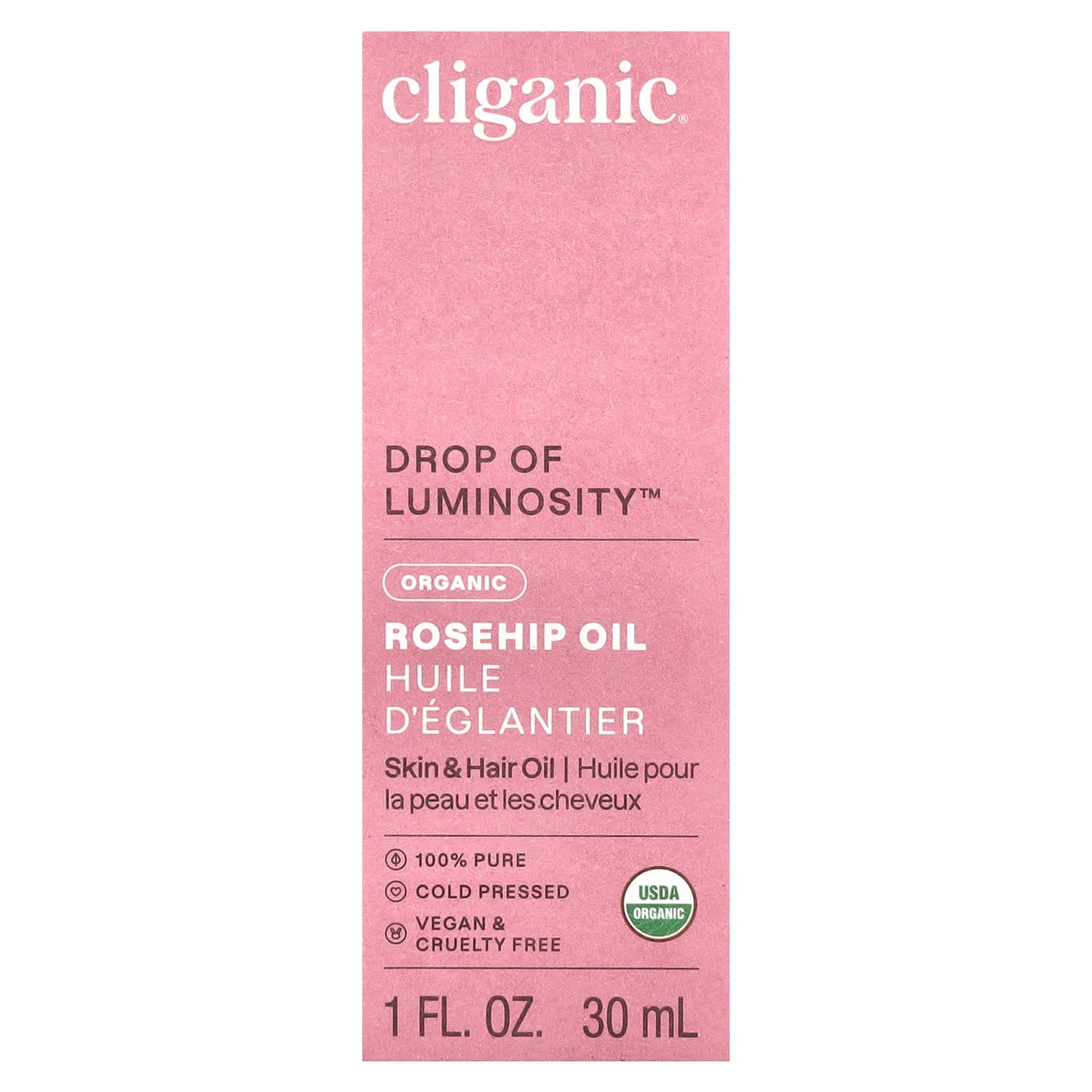Cliganic USDA Organic Rosehip Oil for Glowing Skin & Hair - Image 2
