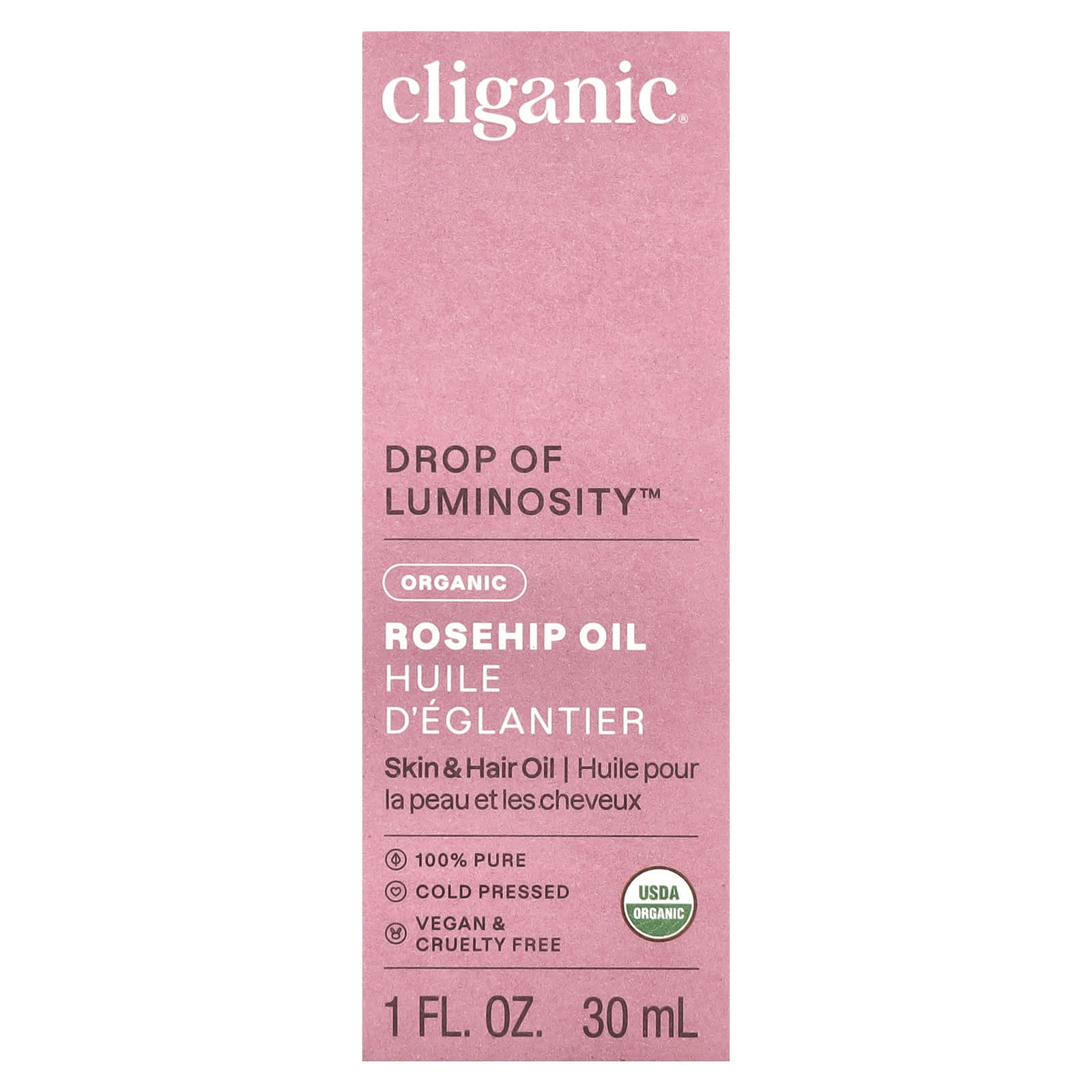 Cliganic USDA Organic Rosehip Oil for Glowing Skin & Hair - Image 2